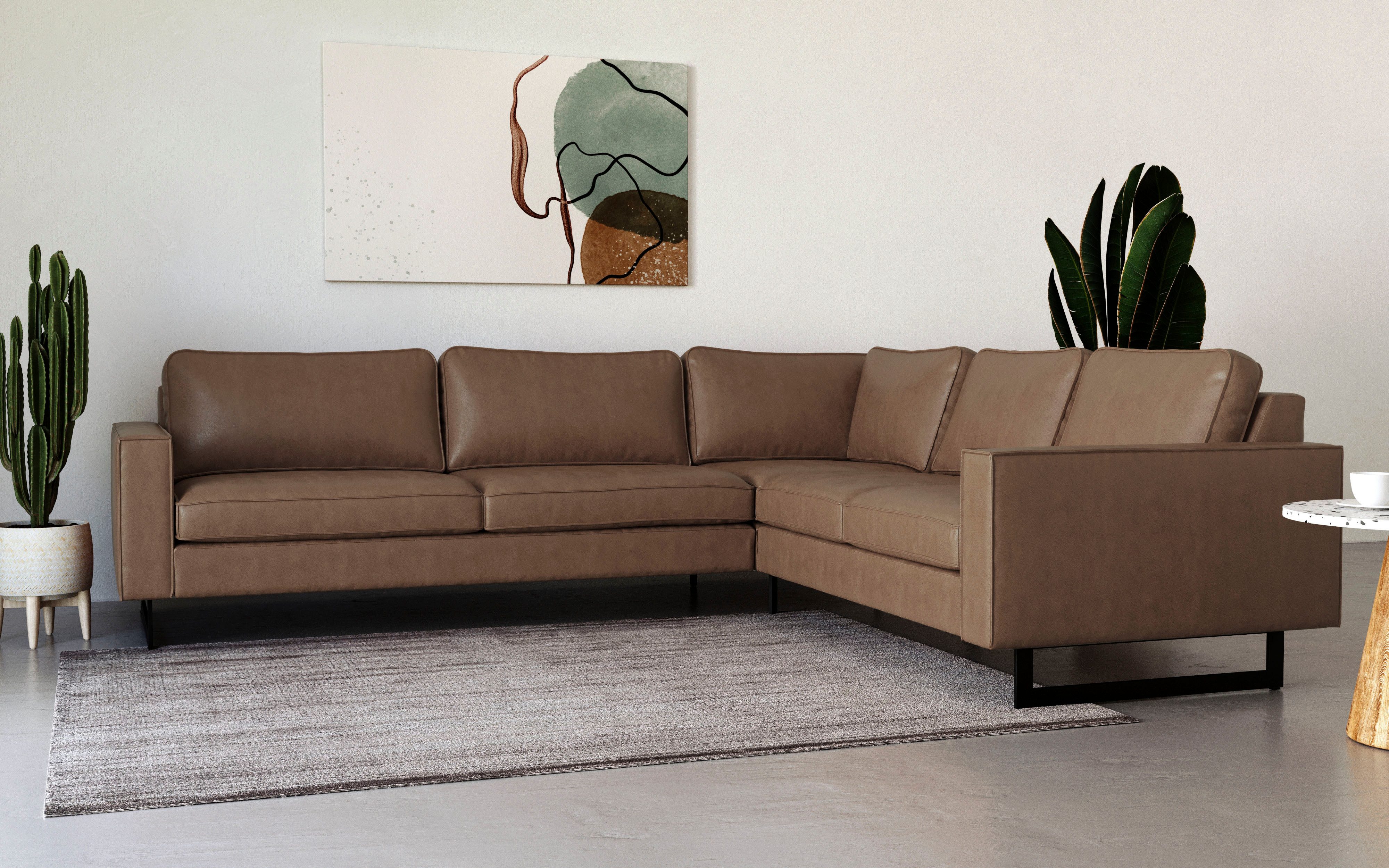 Places of Style Ecksofa "Pinto, XXL, 250/290 cm, langer Schenkel, Ottomane" günstig online kaufen
