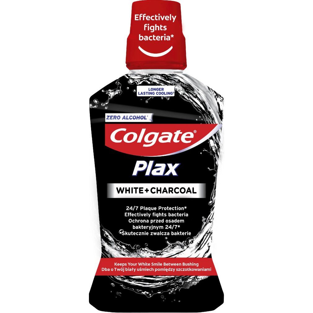 Colgate Mundspülung Mundwasser Plax White+Charcoal 500ml, (Packung)