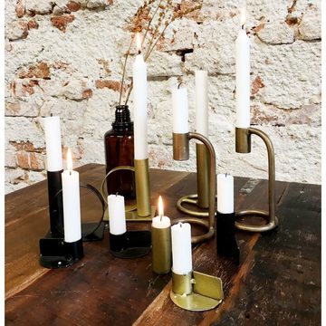 Macosa Home Kerzenhalter Kerzenhalter Gold Metall modernes Design Industrial Deko Kerzenständer, Tisch-Dekoration Kerzenhalter Kerzen-Halter Deko
