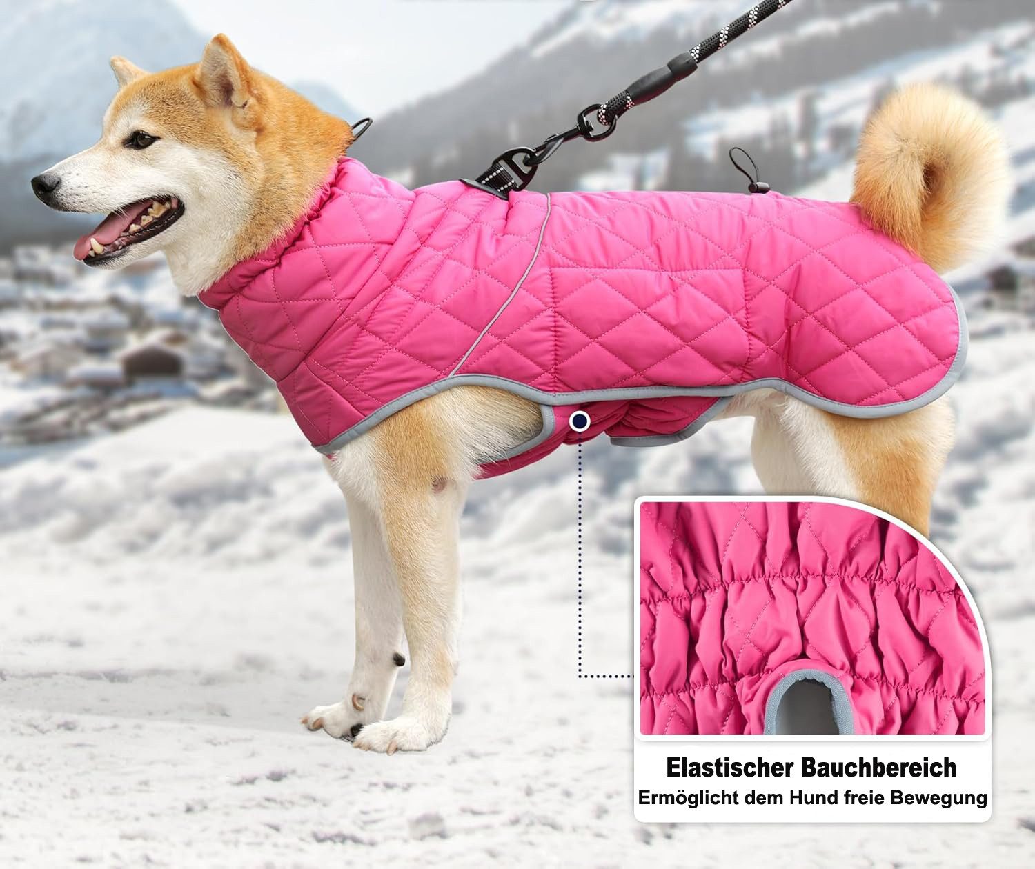 Srvillg Hundemantel Winter – Wasserdichte Hundejacke mit D-Ring & Reflektoren, für kleine, mittelgroße und große Hunde