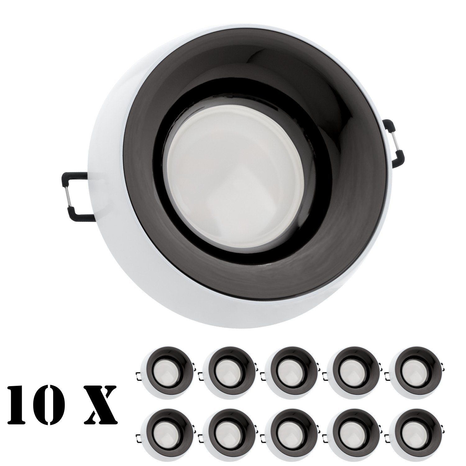 von LED Markenstrahler Weiß Einbaustrahler LED Einbaustrahler Set mit LEDANDO GU10 LEDAN 10er LED