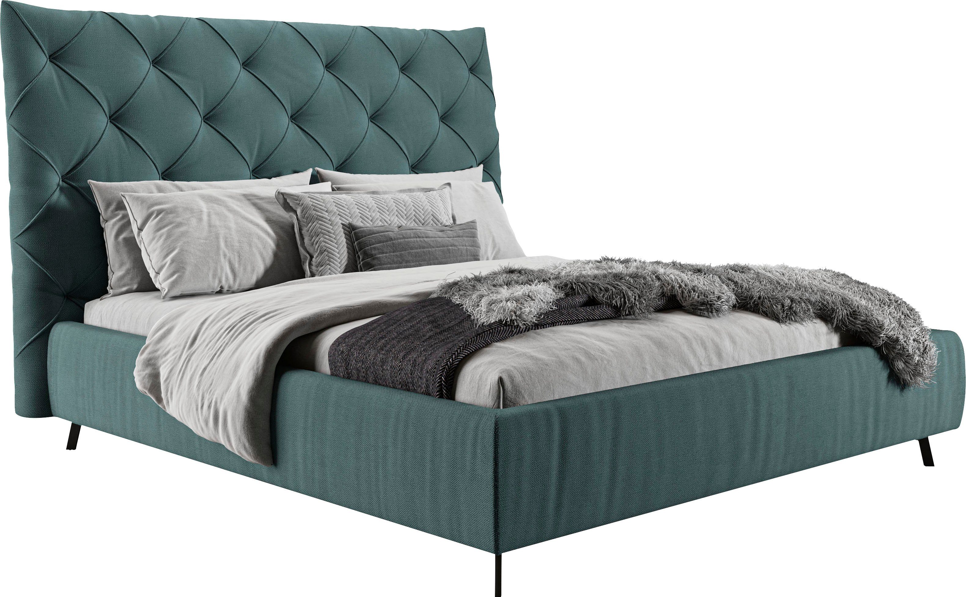 Home affaire Polsterbett Maxime, in 4 Breiten bis 200cm, auch in Leder, Kopfteilhöhe 143 cm, belastbar bis 280 kg, auch in Überlänge 220cm