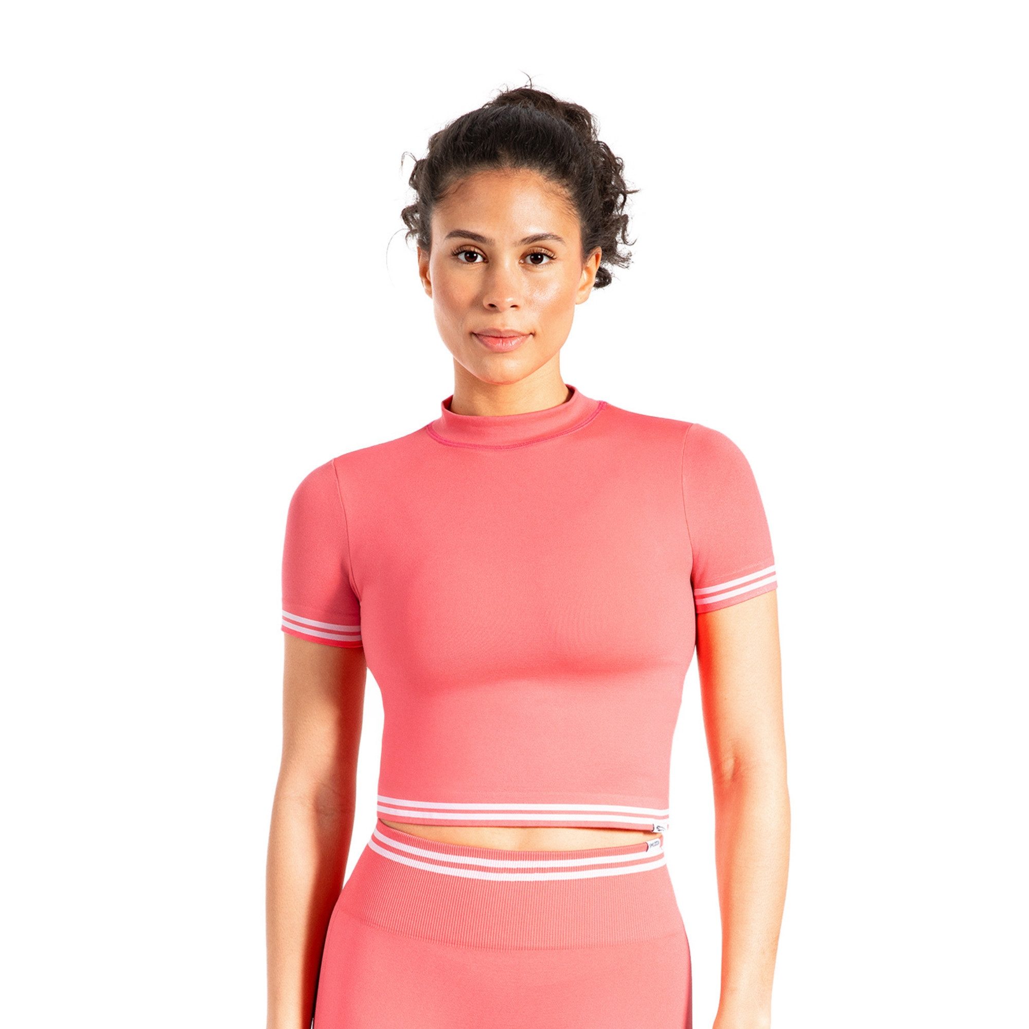 Smilodox T-Shirt Miriel, Gym Oberteil Crop Shirt mit elastischem Bund, figurformend Elastisch, blickdicht, bauchfrei Bequeme Passform Sport Alltag
