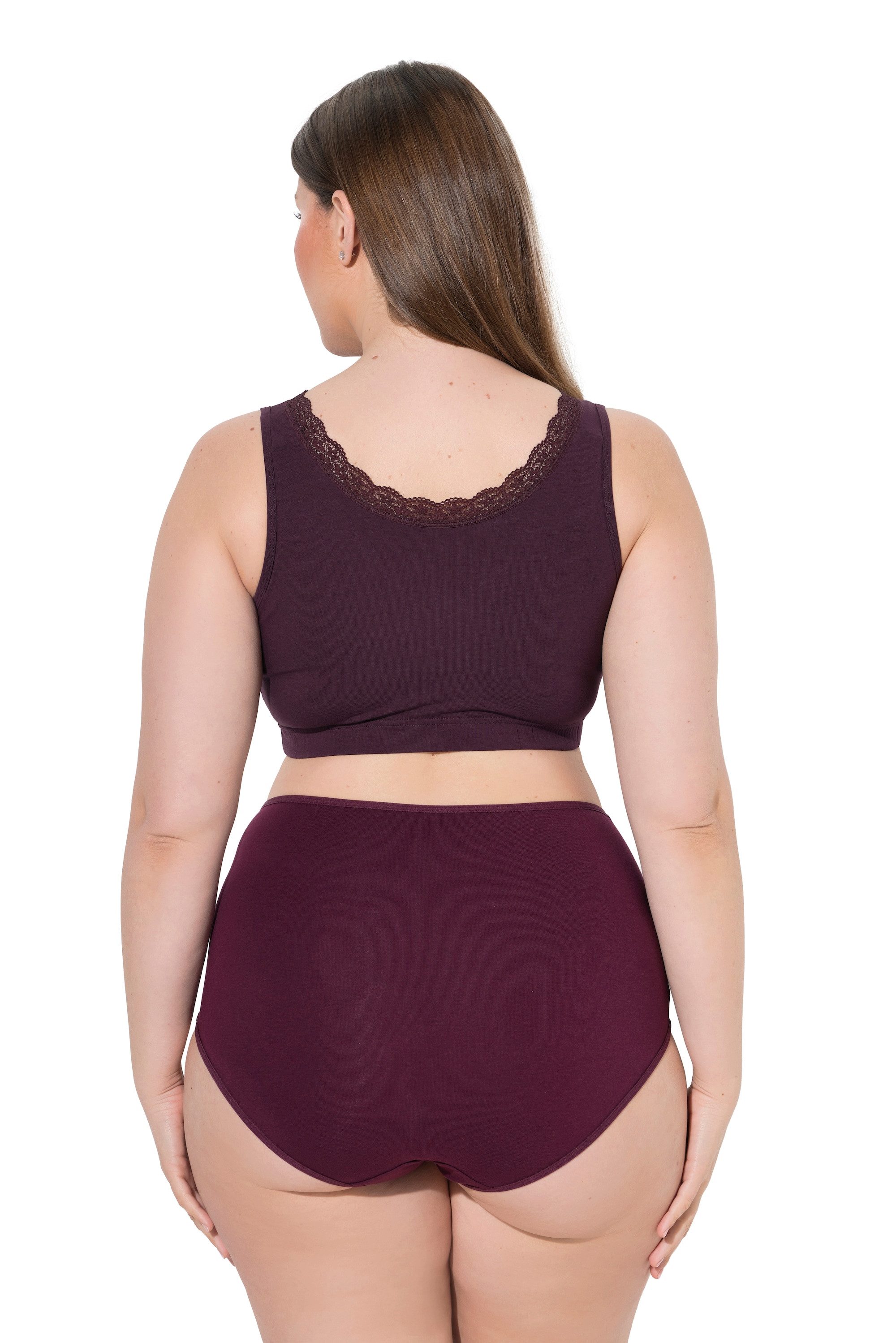 Ulla Popken Bustier Bustiers 2er-Pack Ringel/einfarbig Rundhals