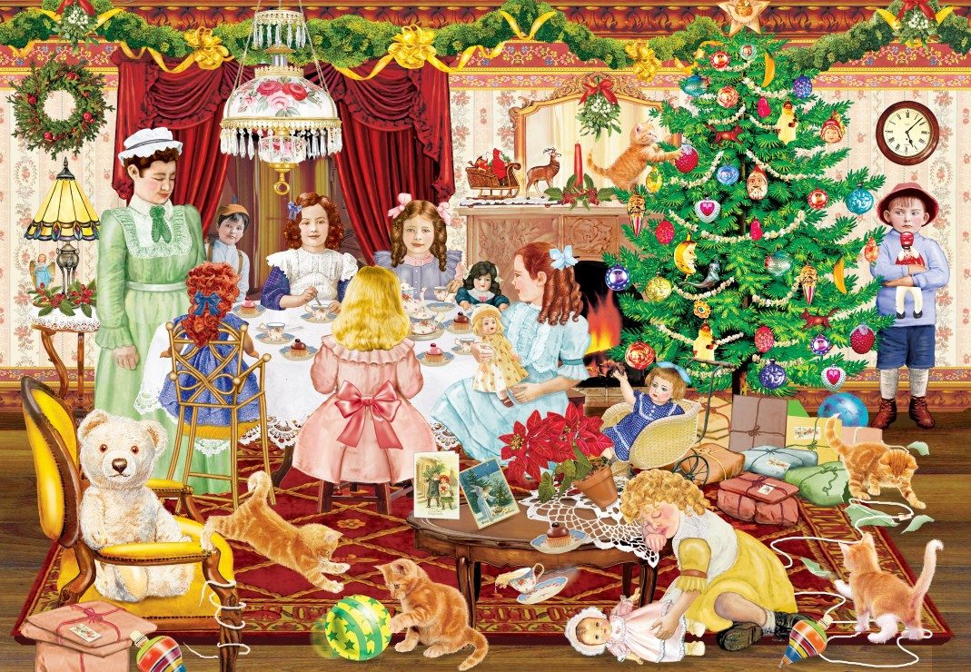 Puzzle Weihnachtsteeparty für Mädchen