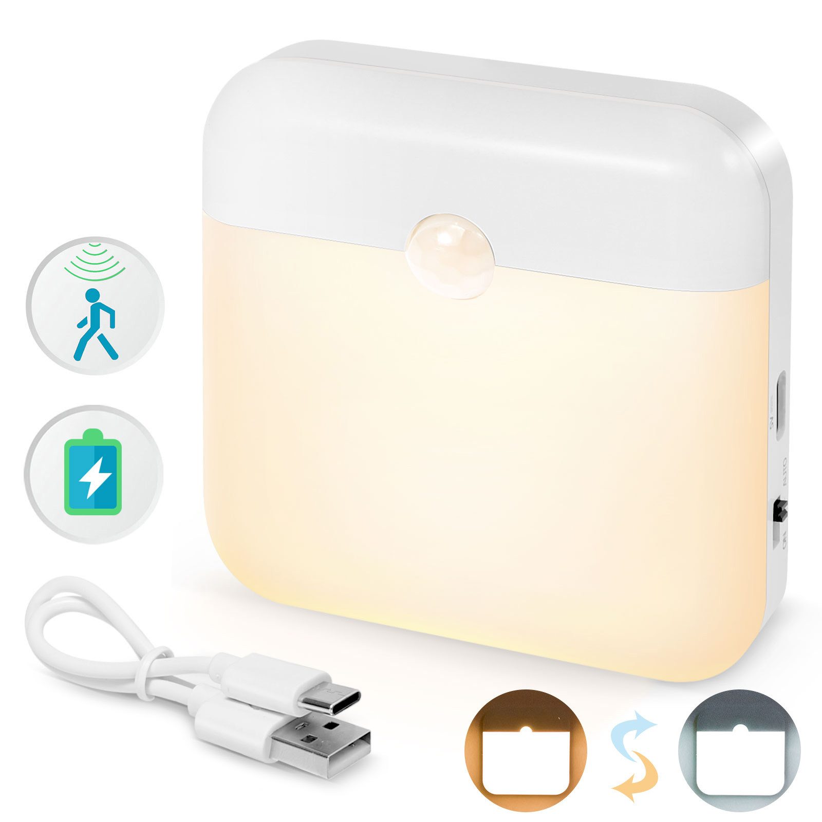 Jibenhome Nachtlicht LED Nachtlicht Kinder mit Bewegungsmelder, USB günstig online kaufen