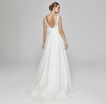 Bride Now! Brautkleid Brautkleid in A - Linie aus Spitze und Tüll comfortable to wear, with Lace top with geometric motifs