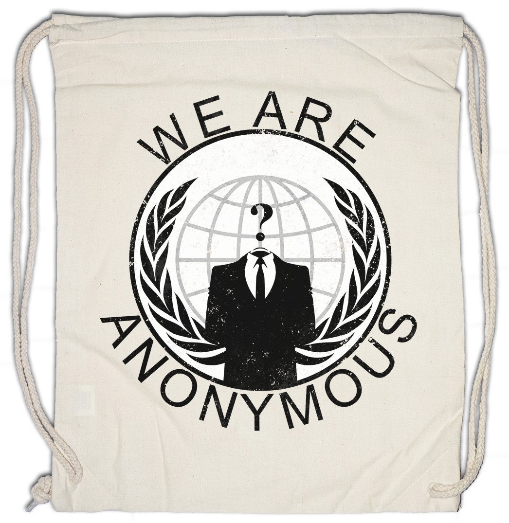 Urban Backwoods Turnbeutel Anonymous Vintage Globe Logo Turnbeutel We Are Guy For Fawkes V Hacker (1-tlg), Mask Vendetta Maske Movie