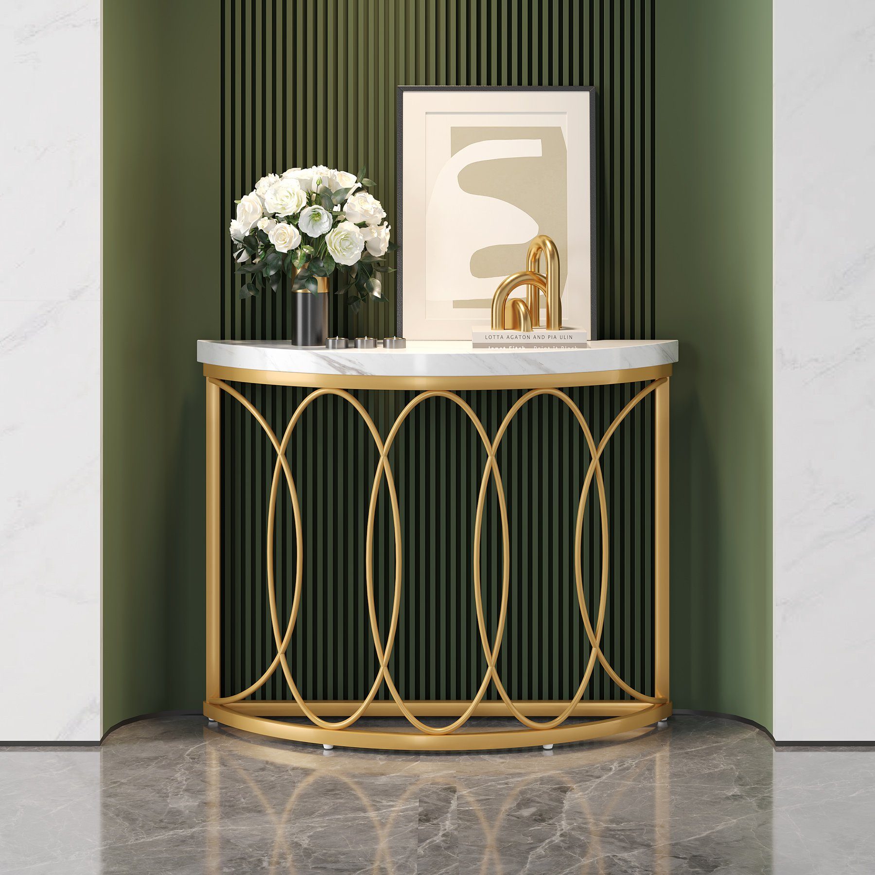 Tribesigns Konsolentisch Tribesigns Konsolentisch,Beistelltisch mit Halbmon günstig online kaufen