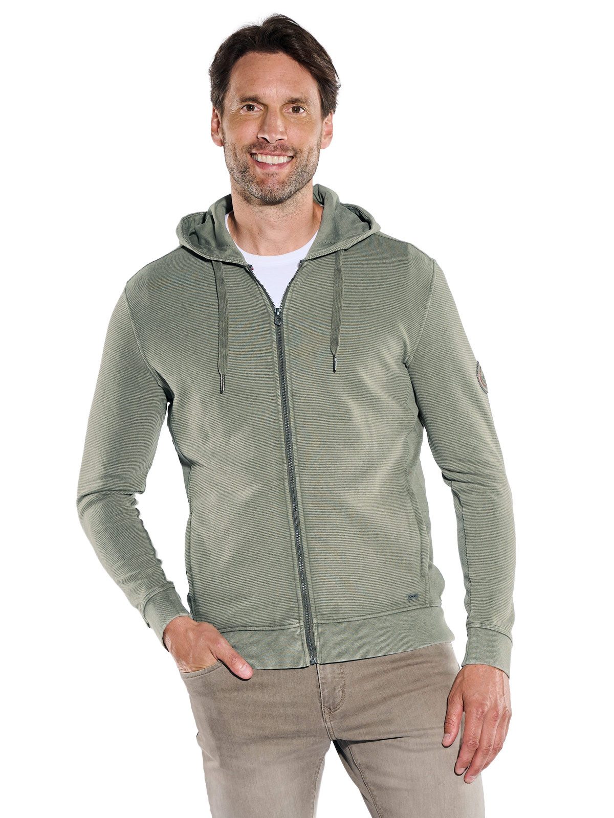 Engbers Kapuzensweatjacke Herren Sweatjacke mit Kapuze, Khaki