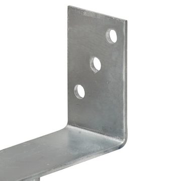 vidaXL Einschlagbodenhülse Pfostenträger 6 Stk Silbern 9630 cm Verzinkter Stahl