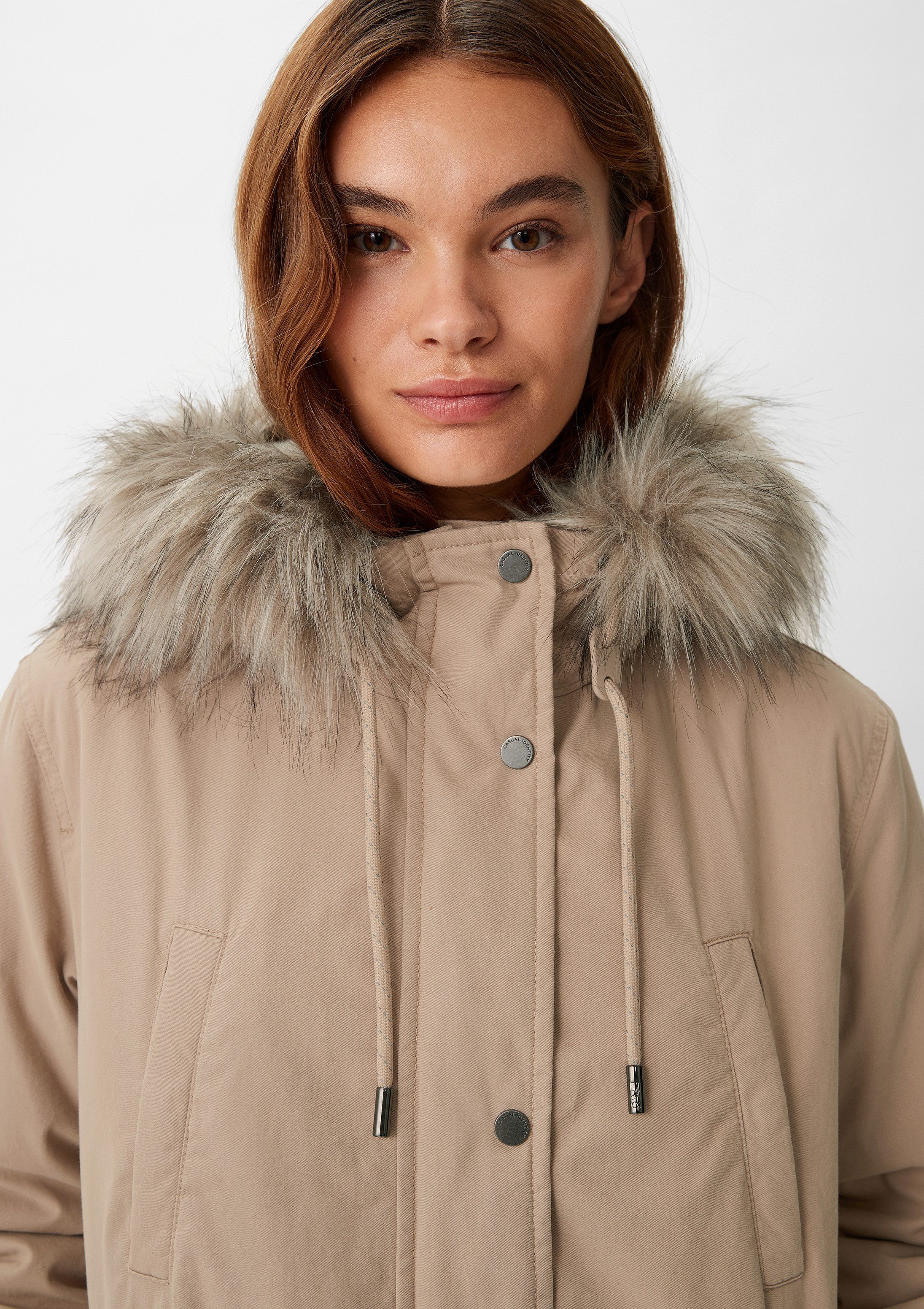 comma Winterjacke Outdoor-Mantel Parka mit abnehmbarem Kunstfell