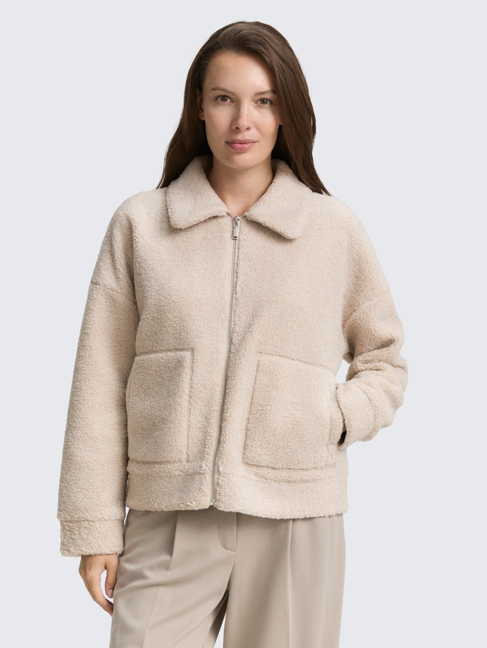 TOM TAILOR Sweatjacke Strick & Sweatshirts Sweatjacke aus Teddyfleece günstig online kaufen