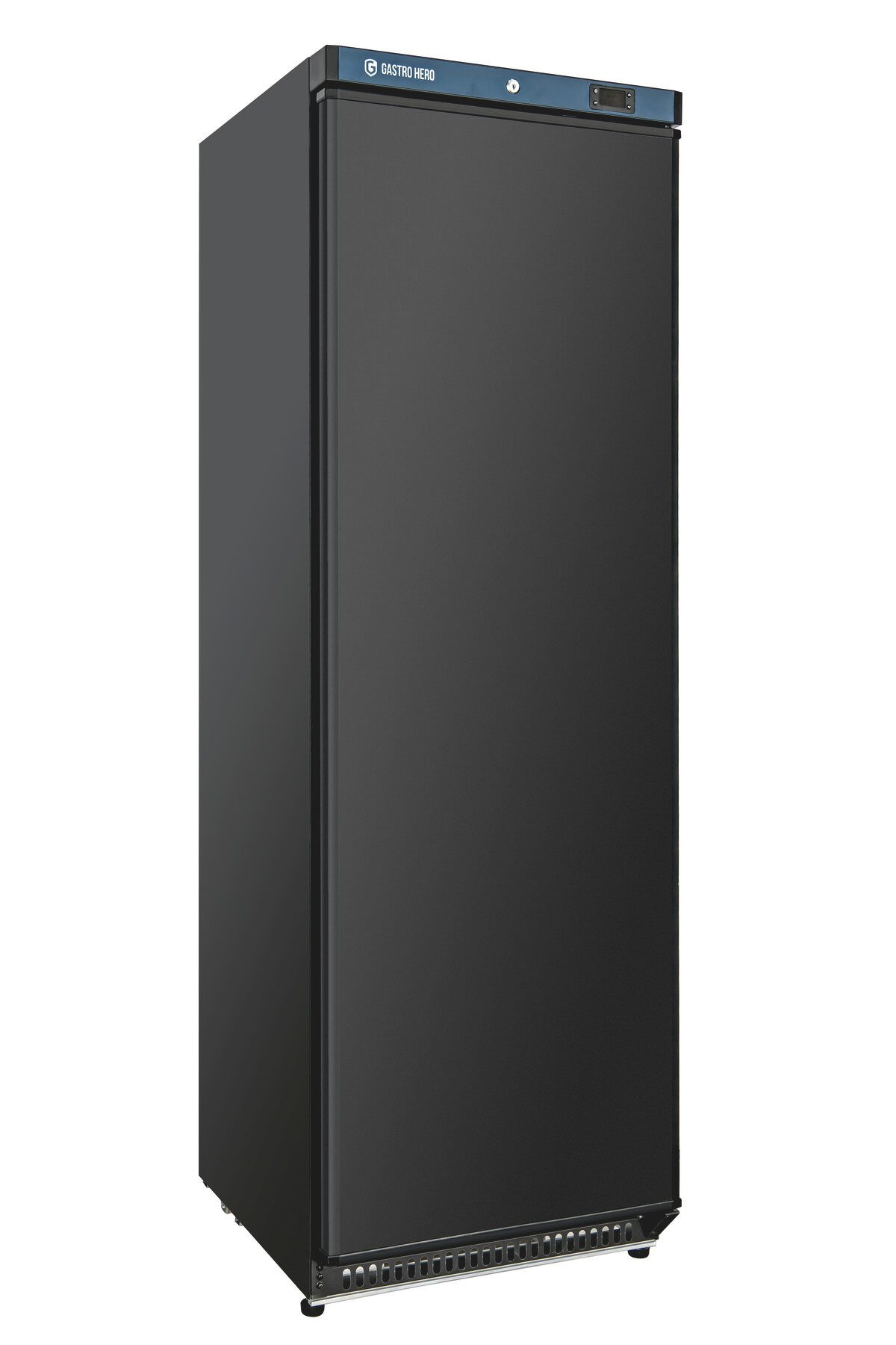 GastroHero Vollraumkühlschrank Lagerkühlschrank ECO 400 Schwarz 336 Liter Umluftkühlung LKSE400B, 187.5 cm hoch, 60 cm breit, schwarzes Gehäuse für moderne Profiküchen und Lagerbereiche