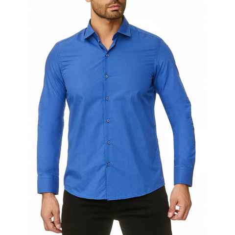 Reslad Langarmhemd Reslad Herren Hemd Kentkragen Unicolor Langarmhemd RS-7002 Freizeithemd Businesshemd mit Stretch-Anteil