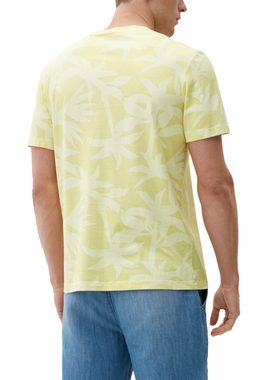 s.Oliver Kurzarmshirt Baumwollshirt mit Allover-Print Garment Dye