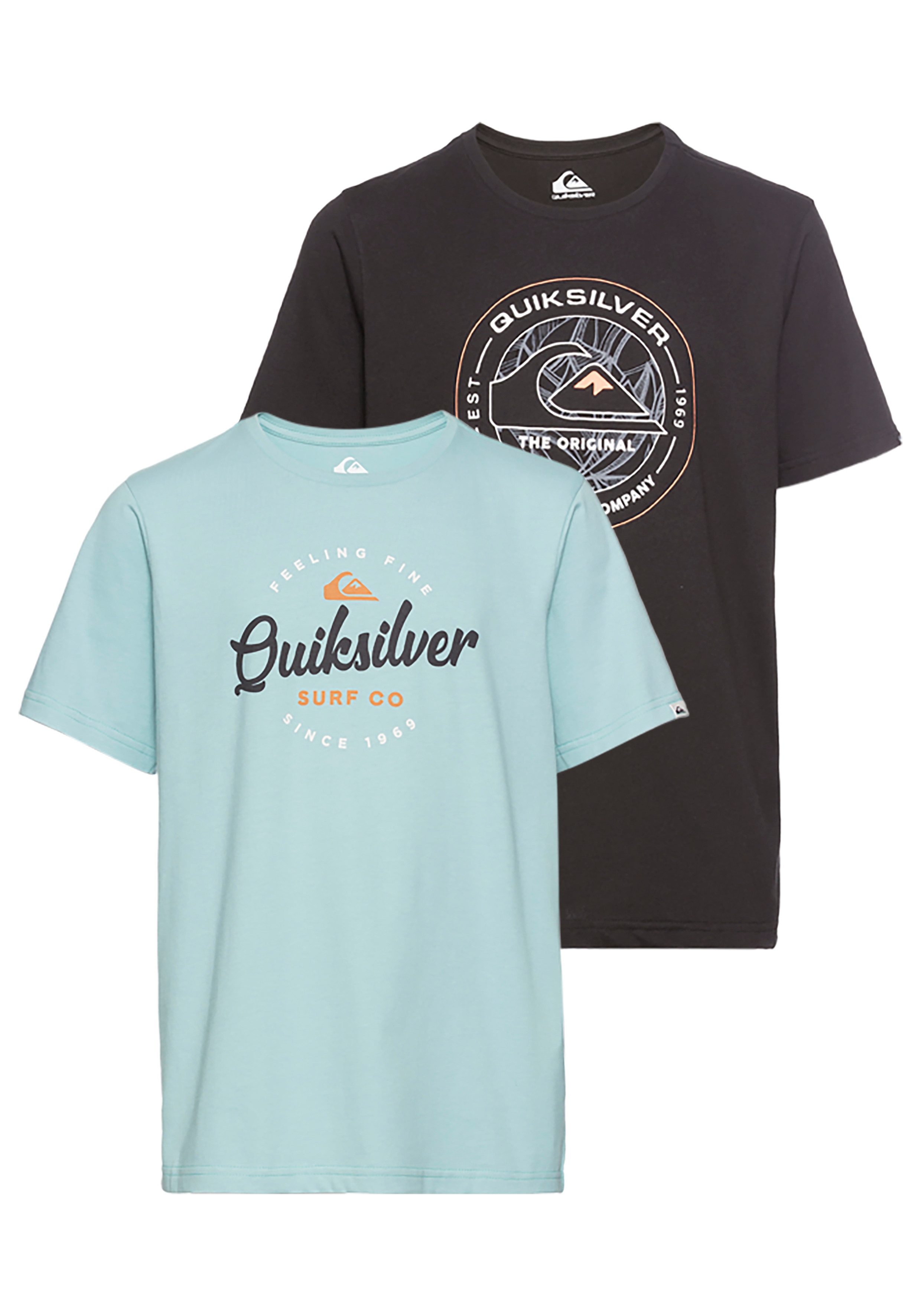 Quiksilver T-Shirt ON POINT FLYIN SHORT SLEEVE TEE PACK YTH (2-tlg) Doppelpack mit 2 T-Shirts, Kurzarm-Design, aus Baumwolle