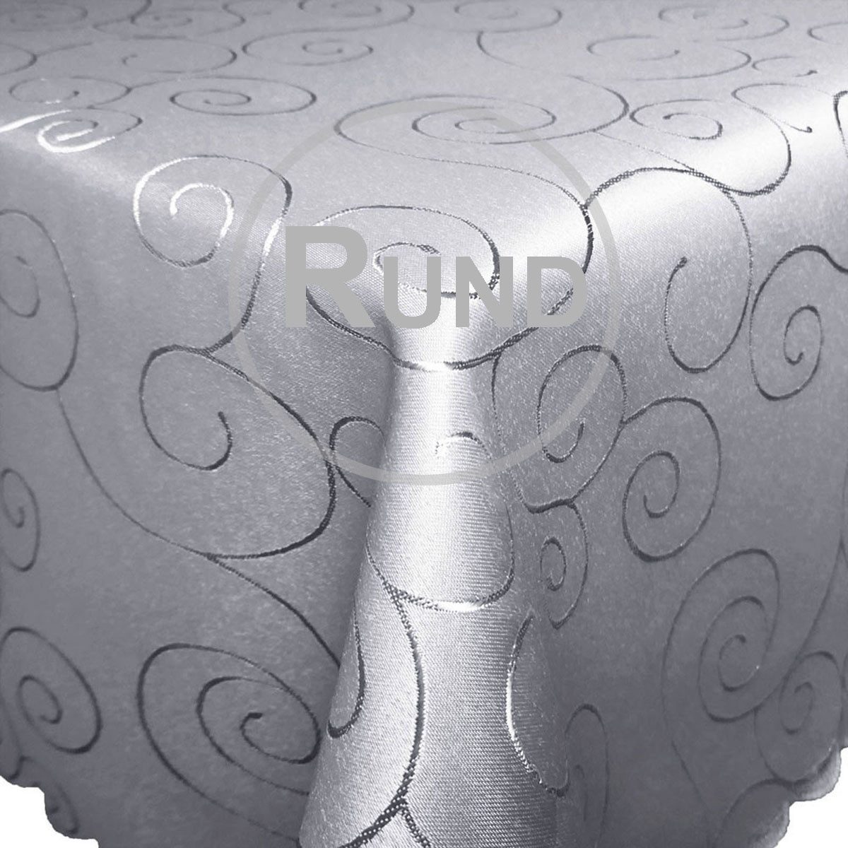 Bronze Tischdecke ORAMENTE Tischdecke Hellgrau Rund 135 cm bügelfrei, strapazierfähig, bügelfrei