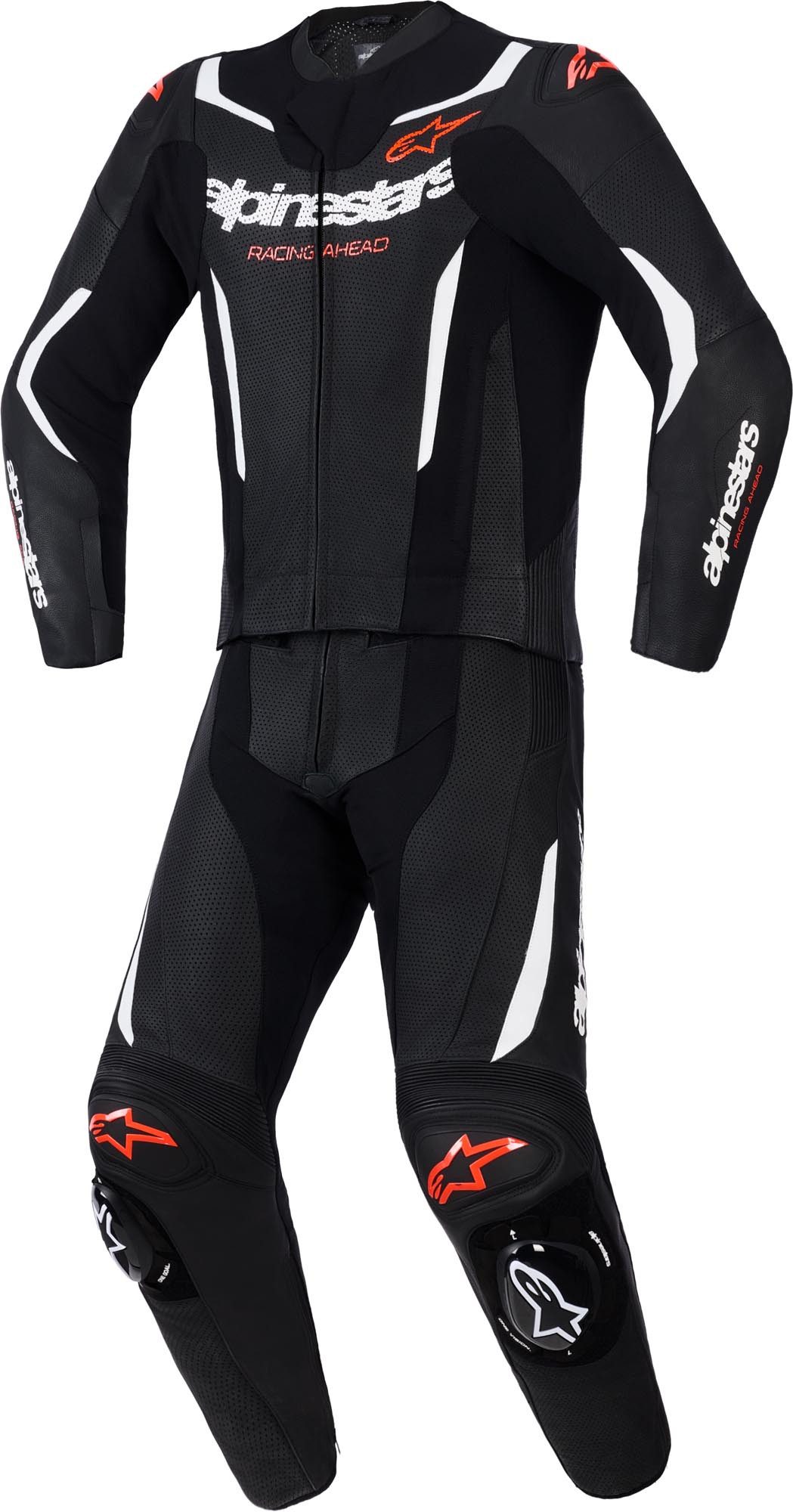 Alpinestars Motorradkombi GP Force V2 2-Teiler Motorrad Lederkombi Airbag vorbereitet,Verbindungsreißverschluss,Ellenbogenprotektore