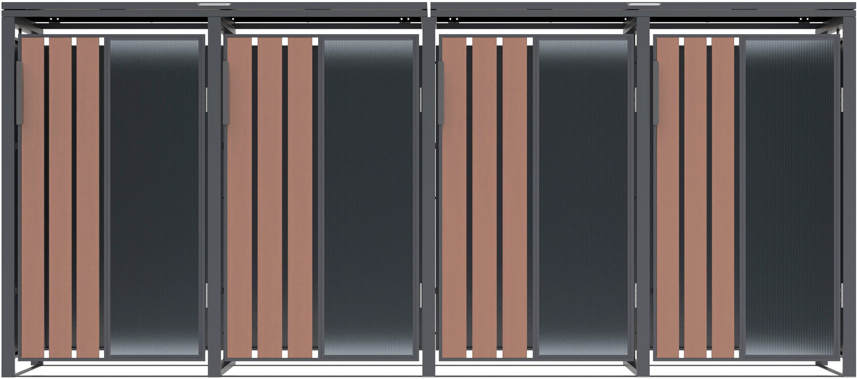 WESTMANN Mülltonnenbox Status 4, BxTxH: 265x80x116 cm, für 4x240 L Mülltonnen