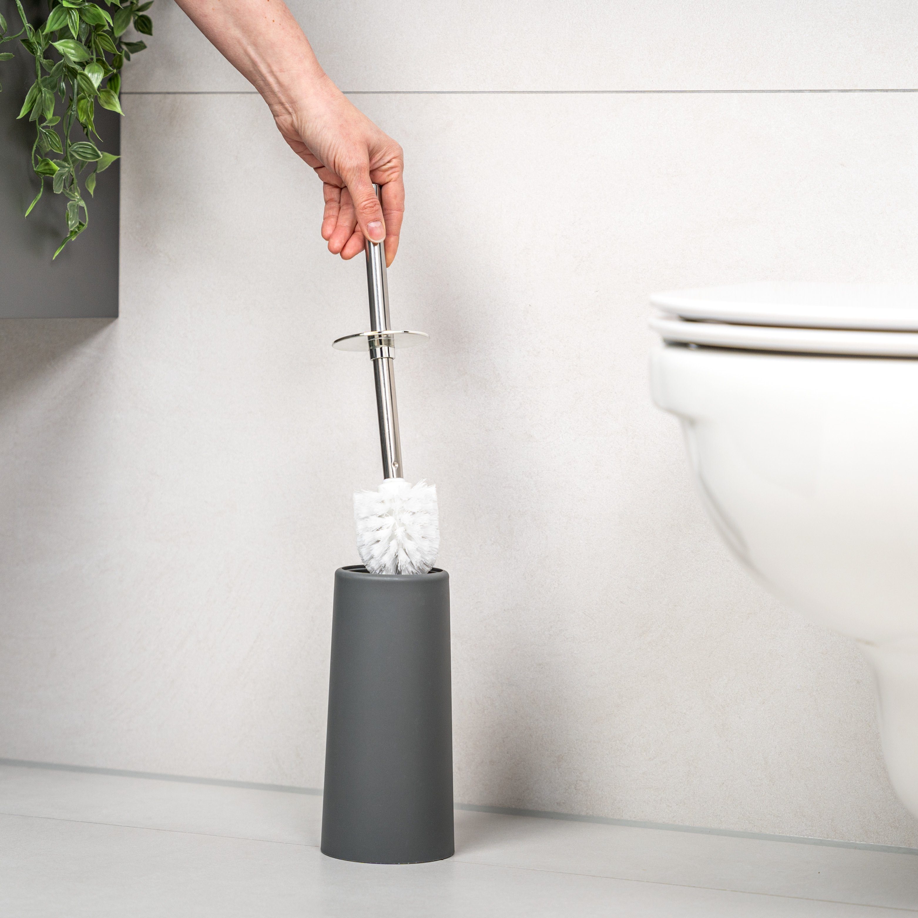 Set) grau, (kein WC-Reinigungsbürste Toilettenbürste, für Kunststoff bremermann Standbürste jedes Badezimmer, bremermann WC-Bürste,