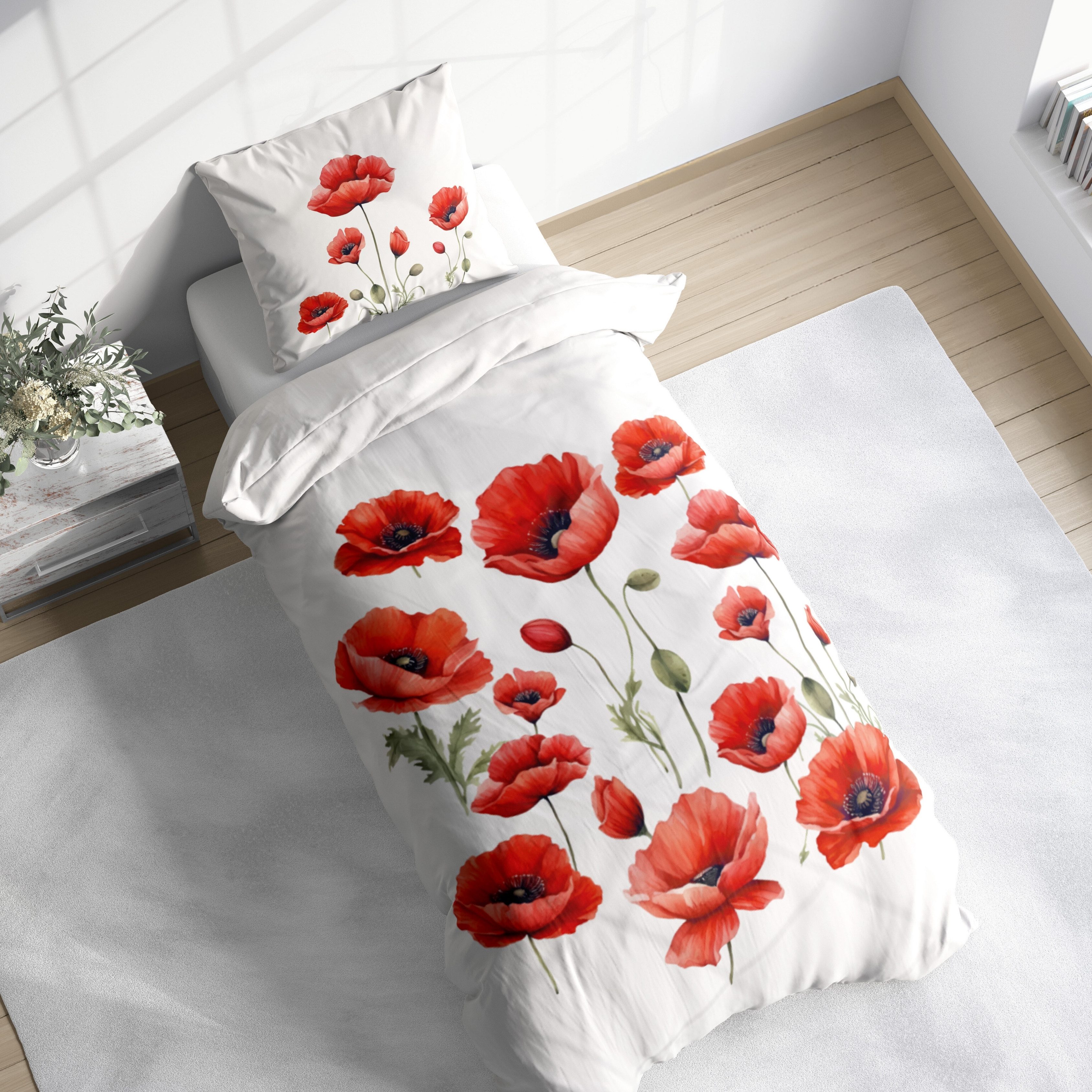 MTOnlinehandel Bettwäsche Eukalyptus, Blumen, Blätter, Zweige günstig online kaufen