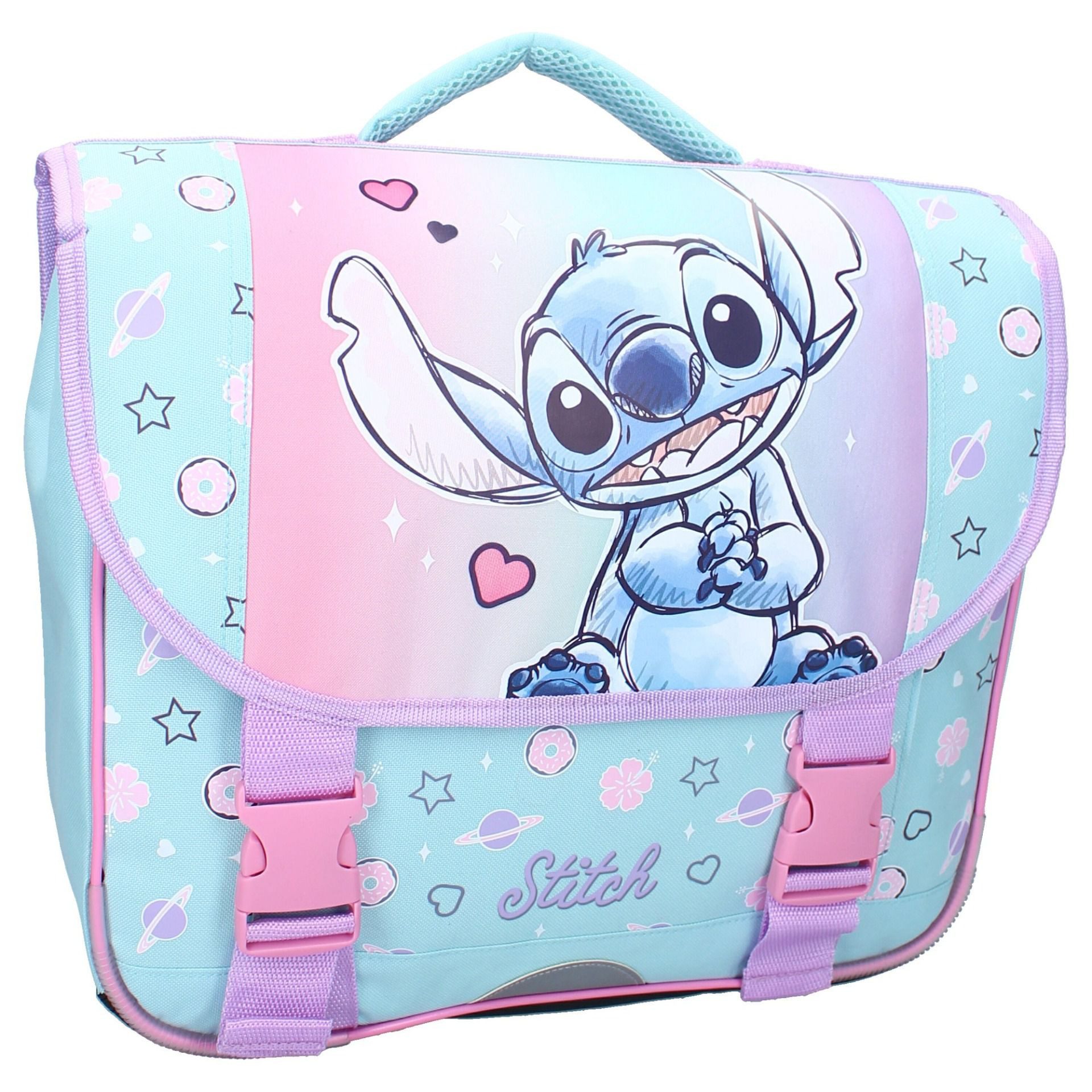 Stitch Schulrucksack Für Kinder – Rosa Disney Rucksack, 25x20x29 Cm, Aus Strapazierfähigem Polyester Mit Reißverschluss