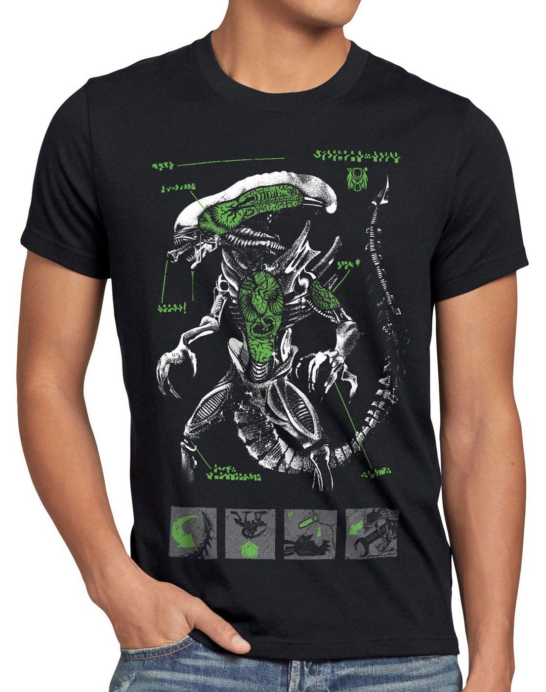 style3 Print-Shirt Herren T-Shirt Alien Xenomorph ripley kino ridley scott prometheus nostromo film schwarz