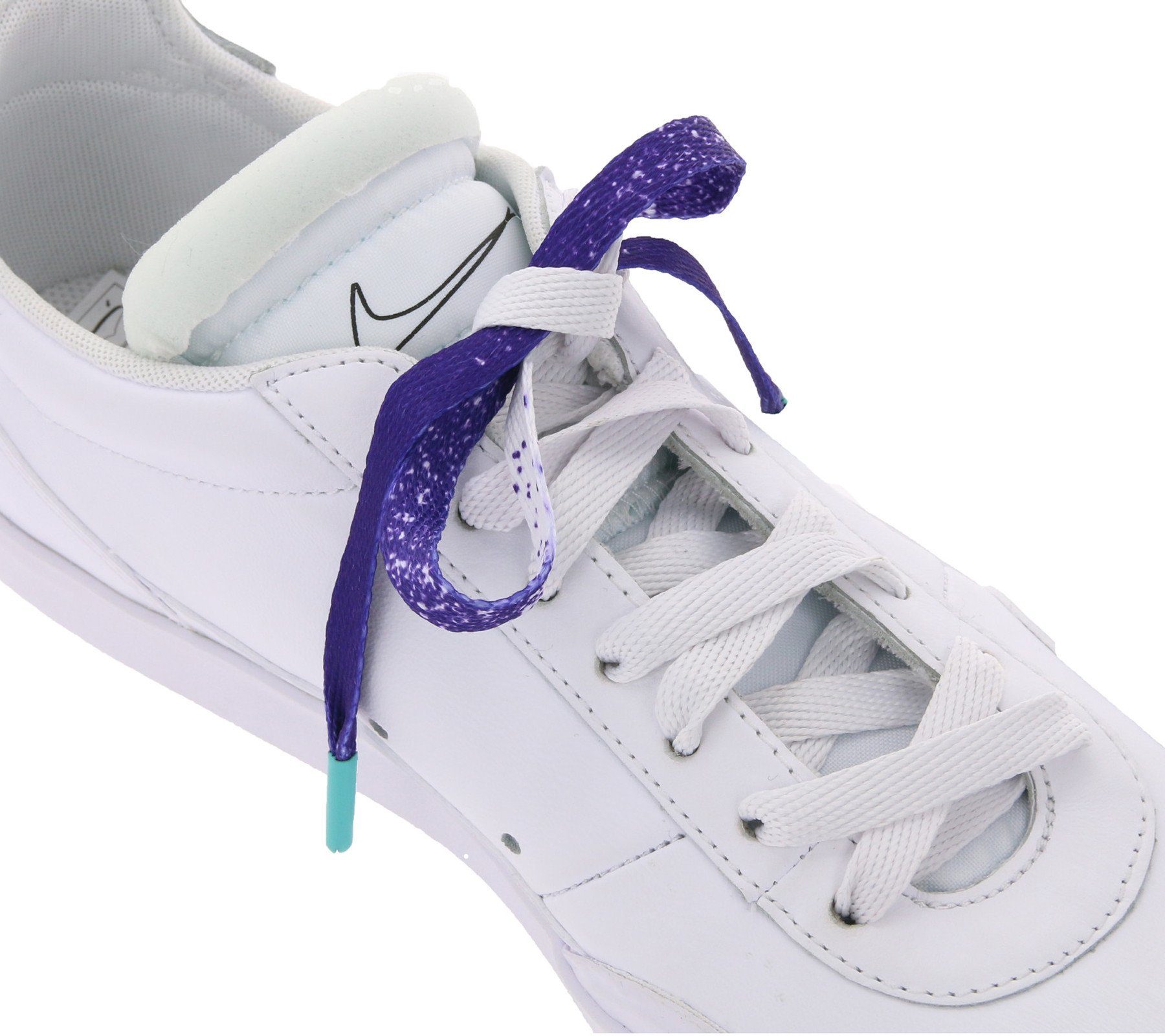 Tubelaces Schnürsenkel TubeLaces Schuhe Schnürbänder stylische Schnürsenkel Schuhbänder Violett/Weiß