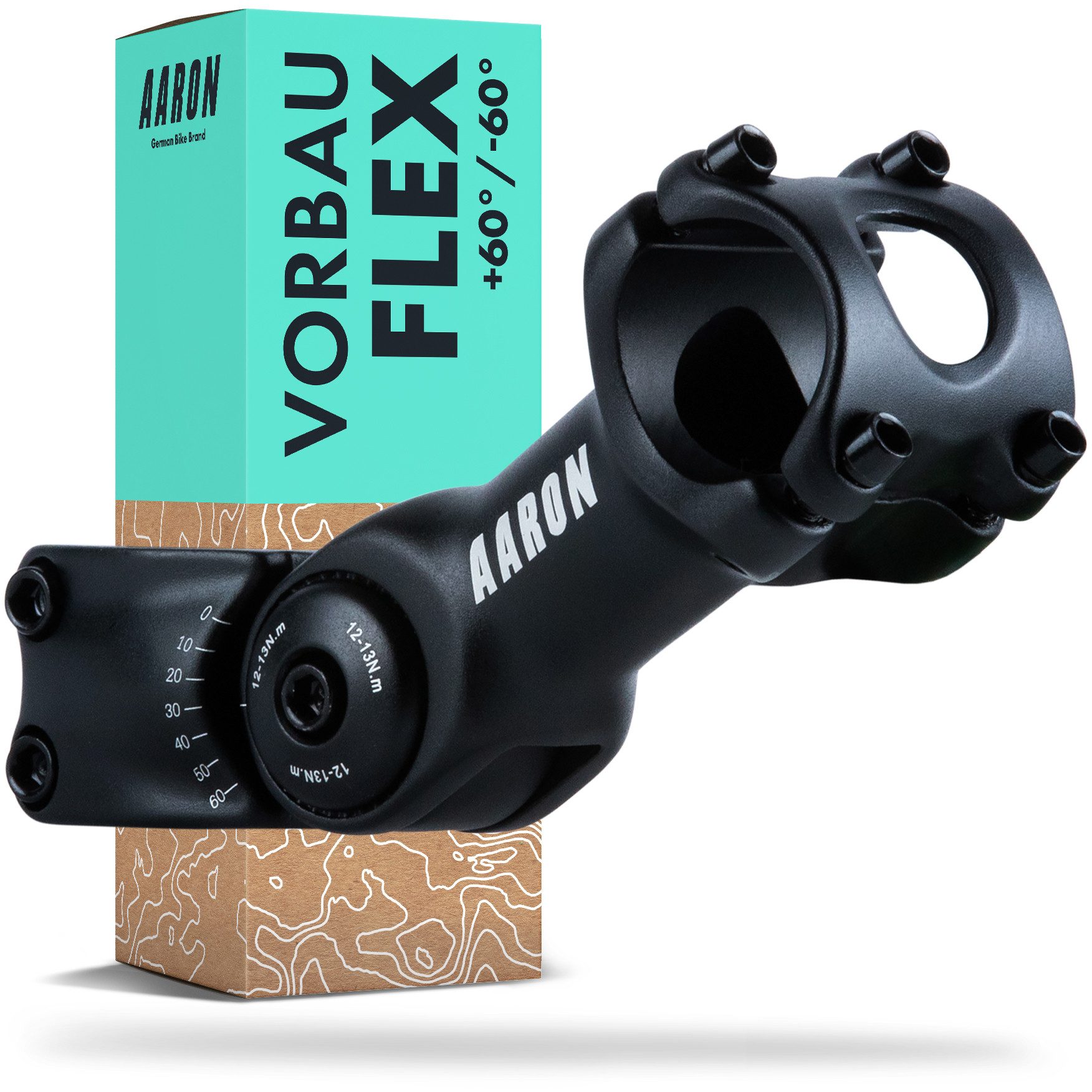 AARON Lenkervorbau Stem Flex Fahrrad Vorbau Verstellbar Aluminium MTB Trekking 31,8 mm