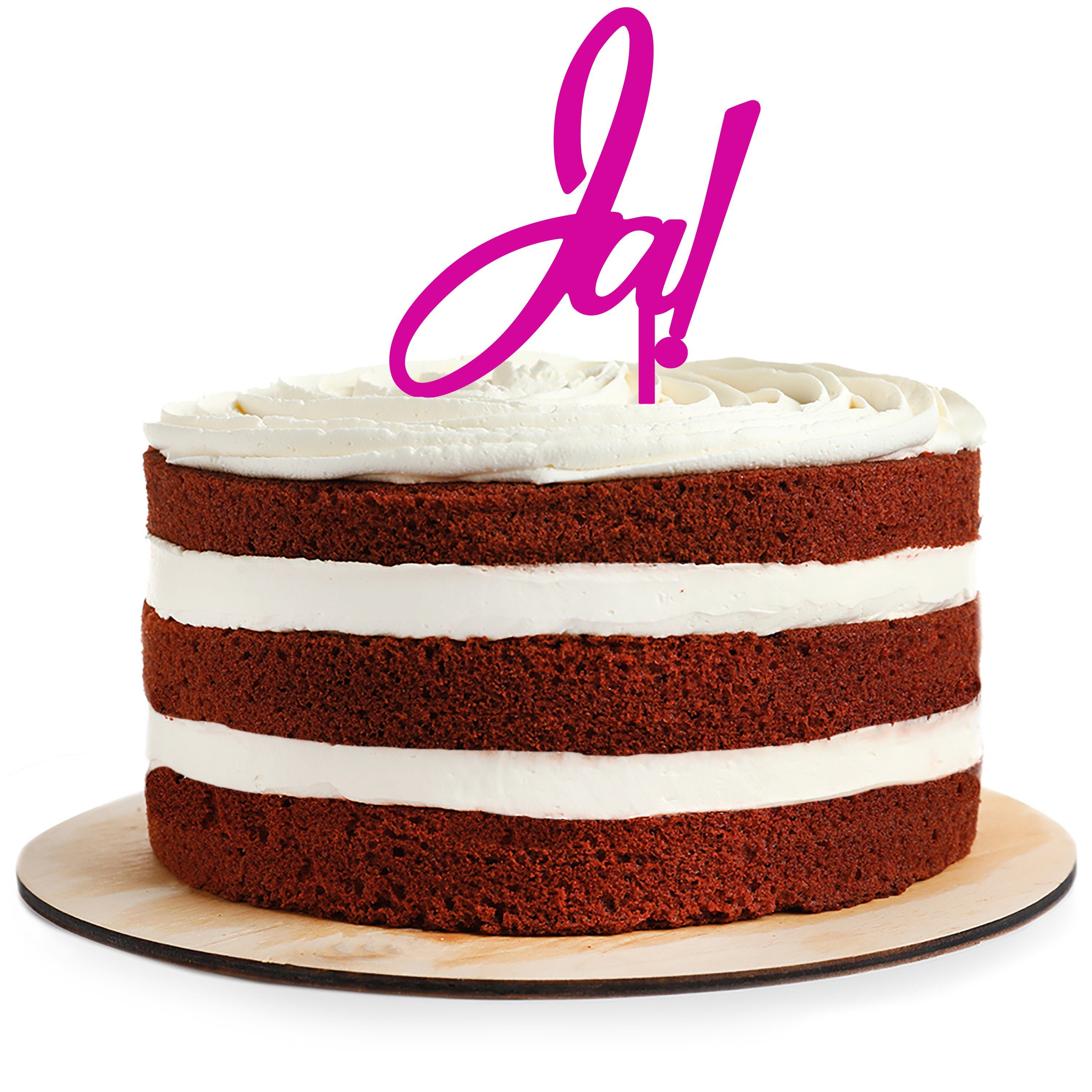 AREA17 Tortenstecker Cake Topper aus Acryl zur Hochzeit, Ja!, (Kuchendeko Tortenstecker, verschiedene Farben, Kuchendekoration und Tortenschmuck), 100% Made in Germany