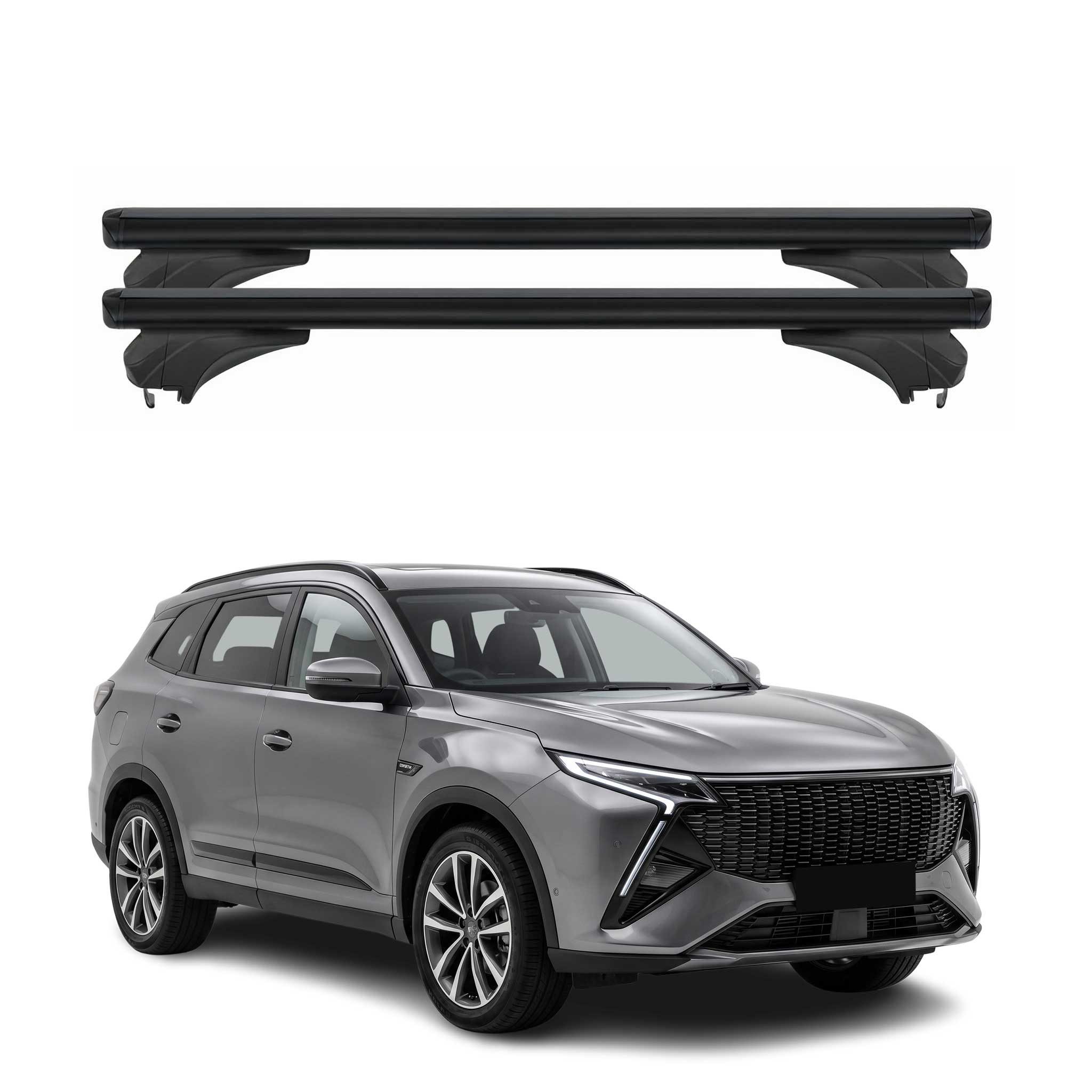 OMAC Dachträger Dachträger für Sportequipe 8 2023-2026 Abschließbar Aluminium Schwarz (2-St), Anti-Diebstahlschloss,Multifunktional,Rostbeständig,Abnehmbar