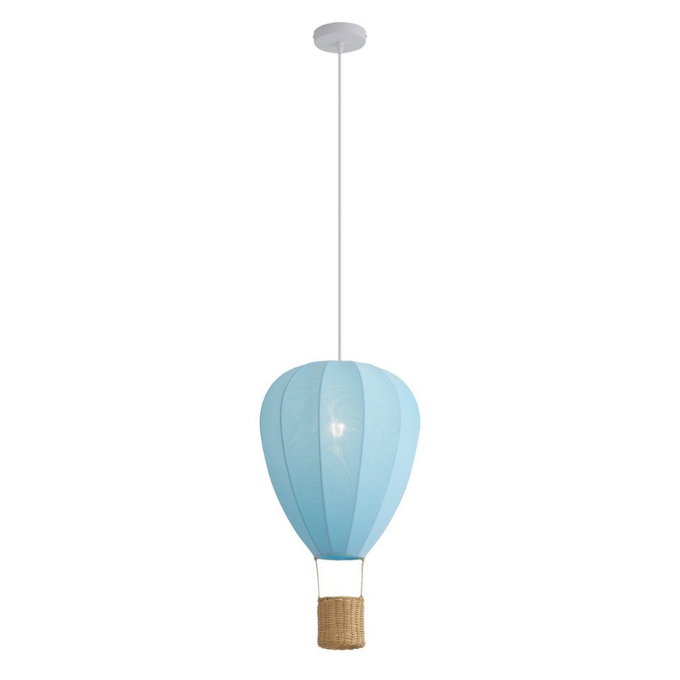 Qazqa Pendelleuchte Airballoon, ohne Leuchtmittel, E27, Blau, Für Kinder, T günstig online kaufen