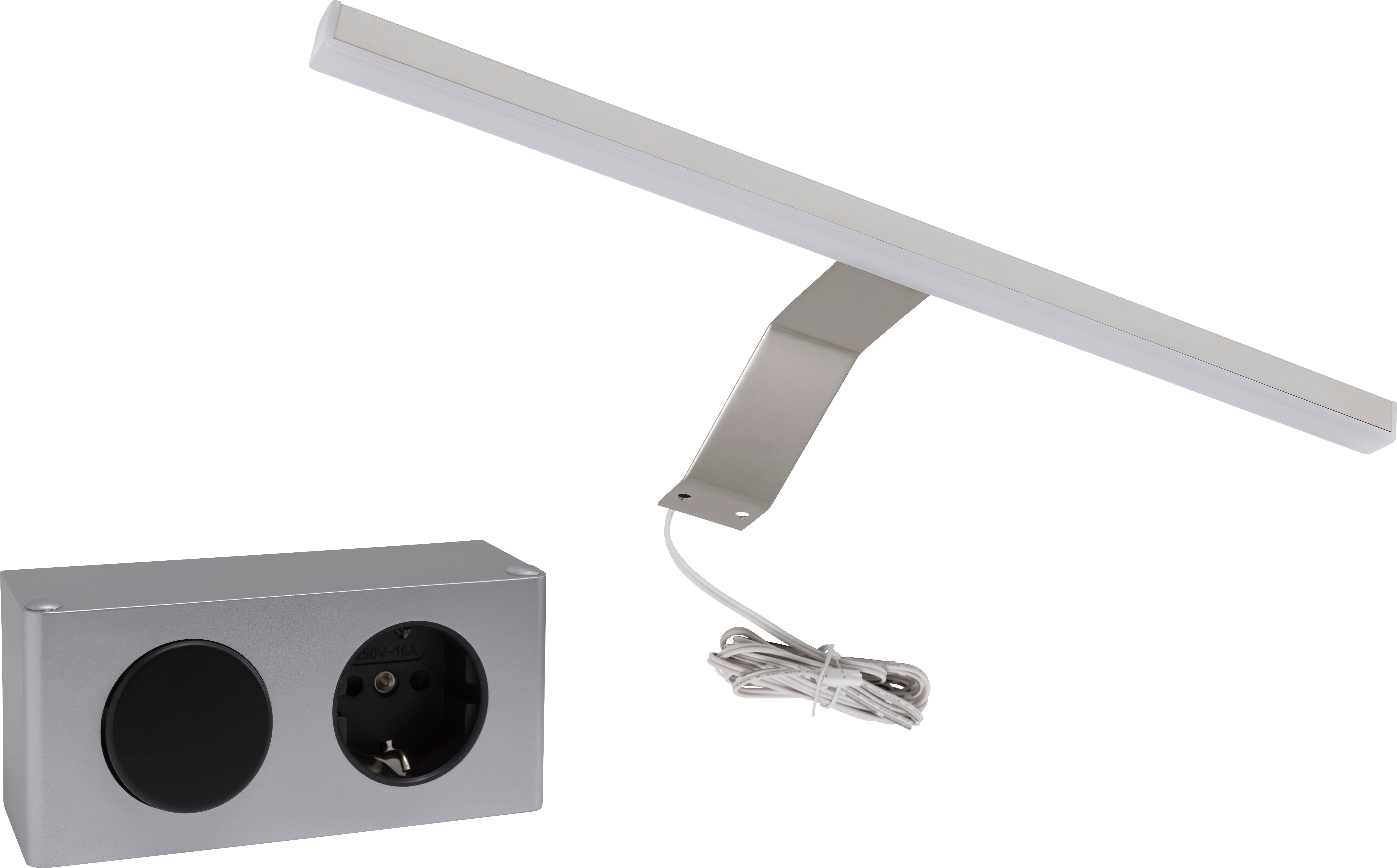 welltime Aufbauleuchte Lucio, Ein-/Ausschalter, LED fest integriert, Warmweiß, Spiegelschrank Aufsatzleuchte