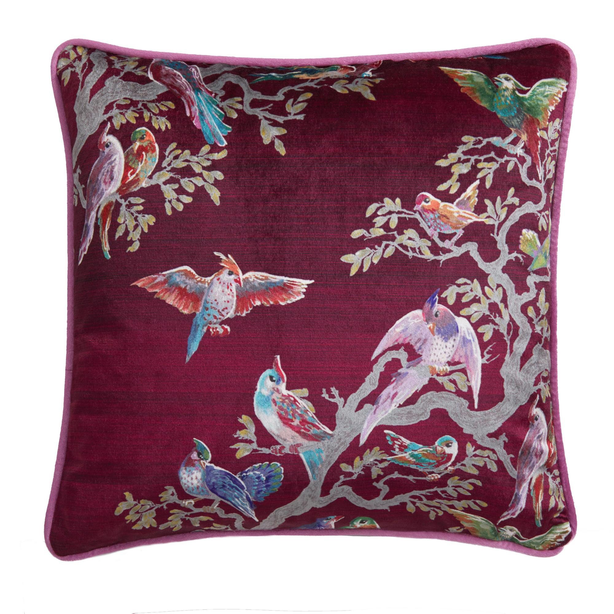 Laurence Llewelyn-Bowen Dekokissen Birdity Absurdity, Dekokissen aus samtig weichem Stoff Kissenbezug ohne Füllung 43x43 cm