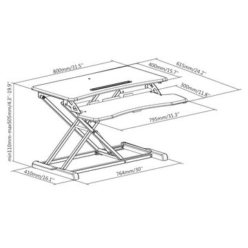 HALTERUNGSPROFI Schreibtischaufsatz HALTERUNGSPROFI Steh-Sitz Aufsatz für Schreibtisch GTS-011, Höhenverstellbar, mit Gasdruckfeder