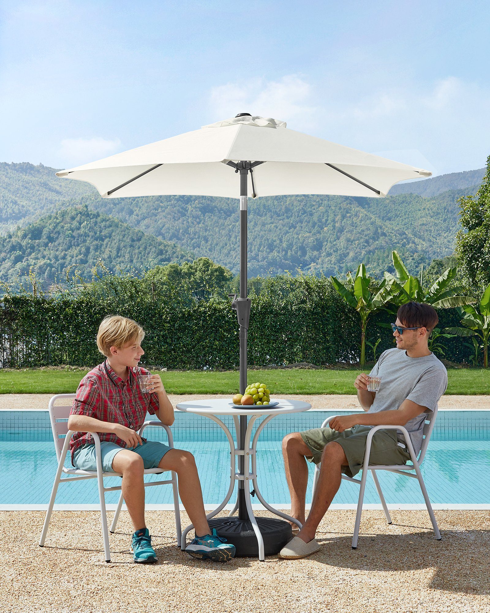 SONGMICS Sonnenschirm, UPF 50+, mit Kurbel, günstig online kaufen