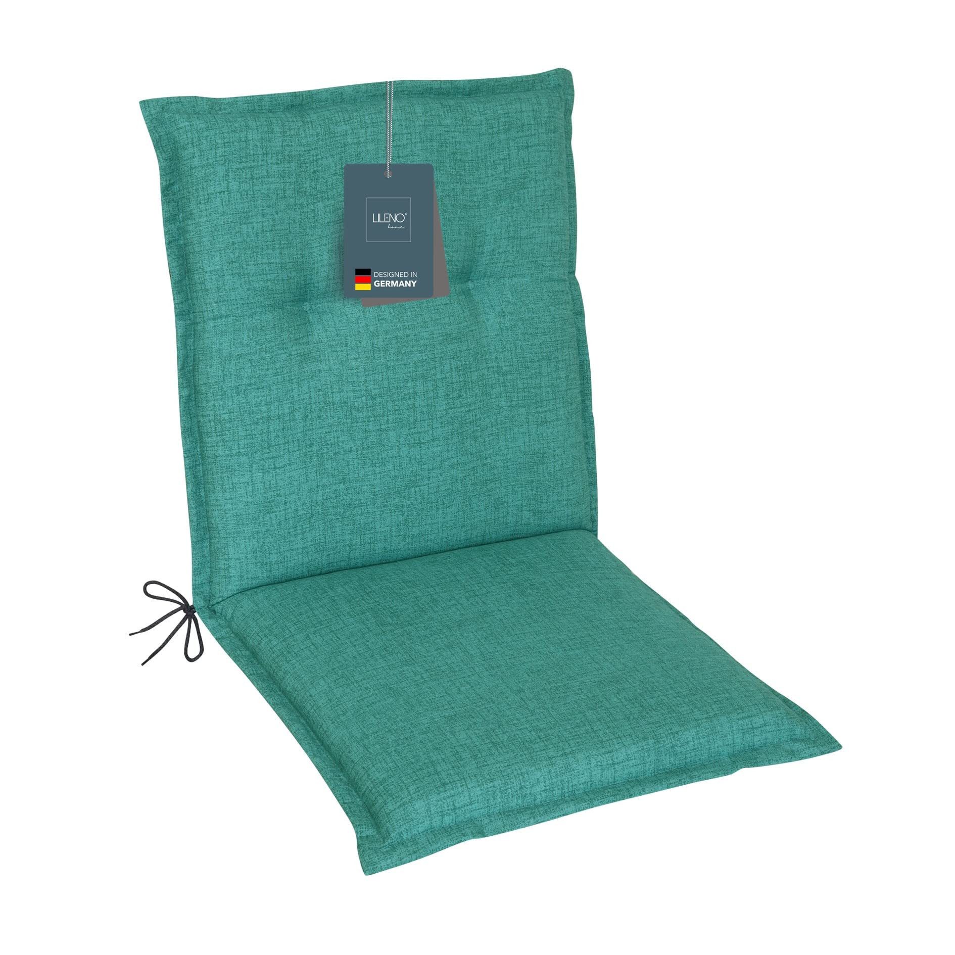 LILENO HOME Polsterauflage Niedriglehner, bequeme Sitzauflage für Gartenstühle, Stuhlkissen, (1 St., 1er Set), Gartenstuhl Auflage Türkisgrün, Sitzpolster waschbar