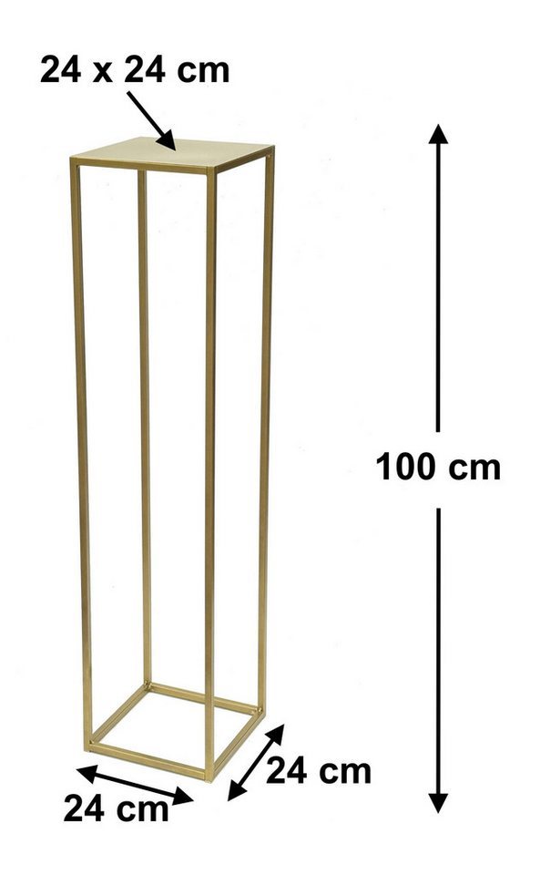 Thumbnail - DanDiBo Blumenhocker Metall Gold Eckig 100 cm Blumenständer Beistelltisch