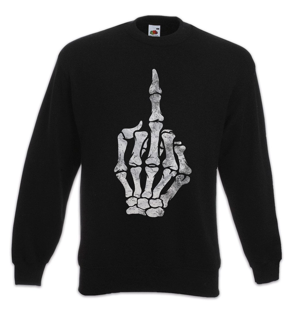 Urban Backwoods Sweatshirt Skeleton Middle Finger Sweatshirt kelett Knochen Gothic Punk Batcave (1-tlg) Metal Emo Core