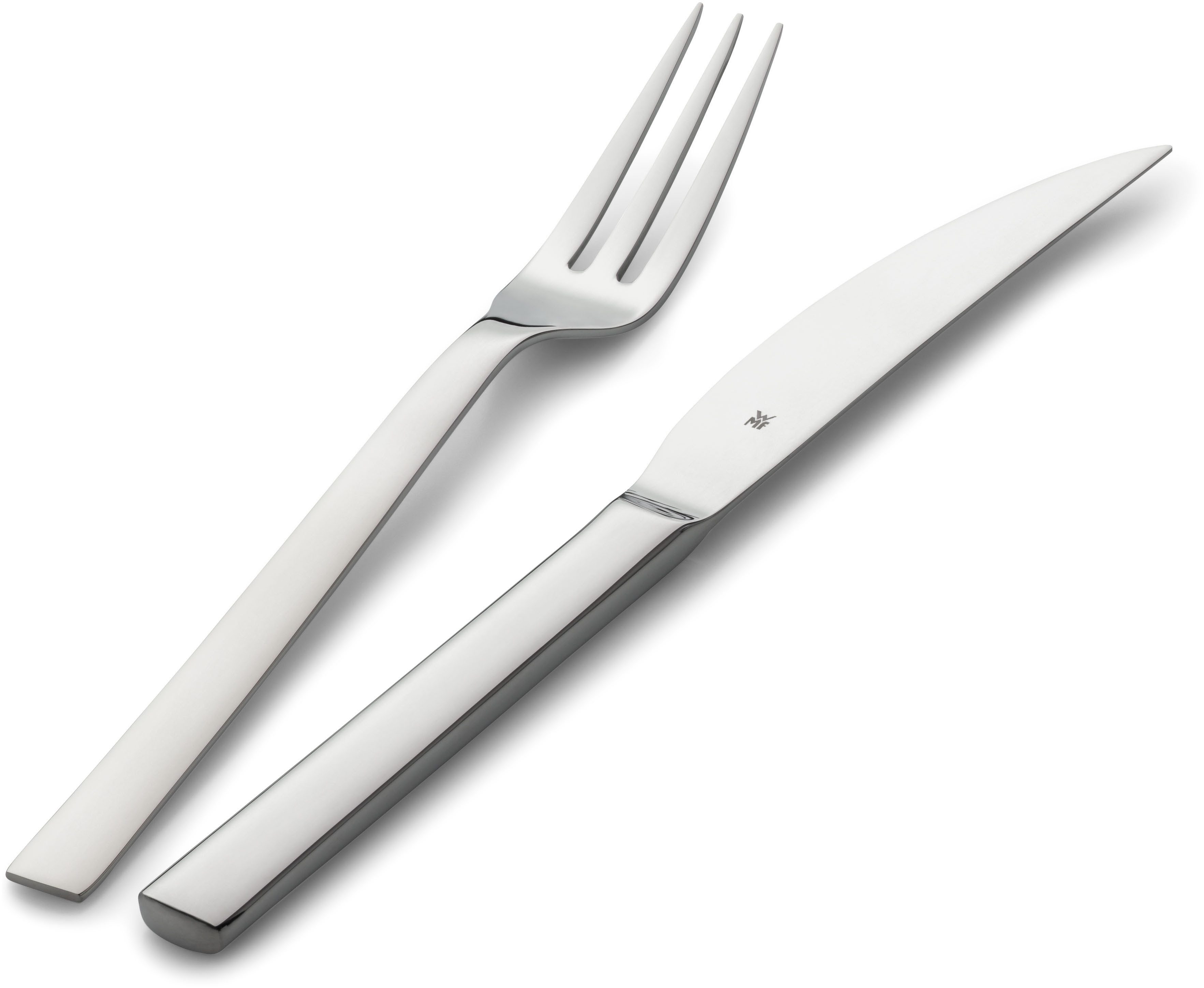 WMF Steakbesteck Nuova (2-tlg), 1 Personen, Cromargan® Edelstahl Rostfrei 18/10, 2-tlg., Wellenschliff, Cromargan Edelstahl, Geschenkverpackung