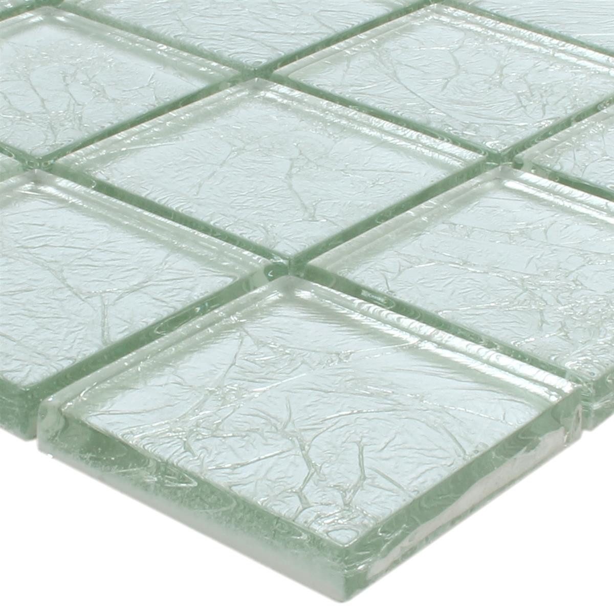 Mosafil Mosaikfliesen Mosaikfliesen Glas Lucca Silber 48x48x8mm, Glas 30.000x30.000, silber, Wasserfest