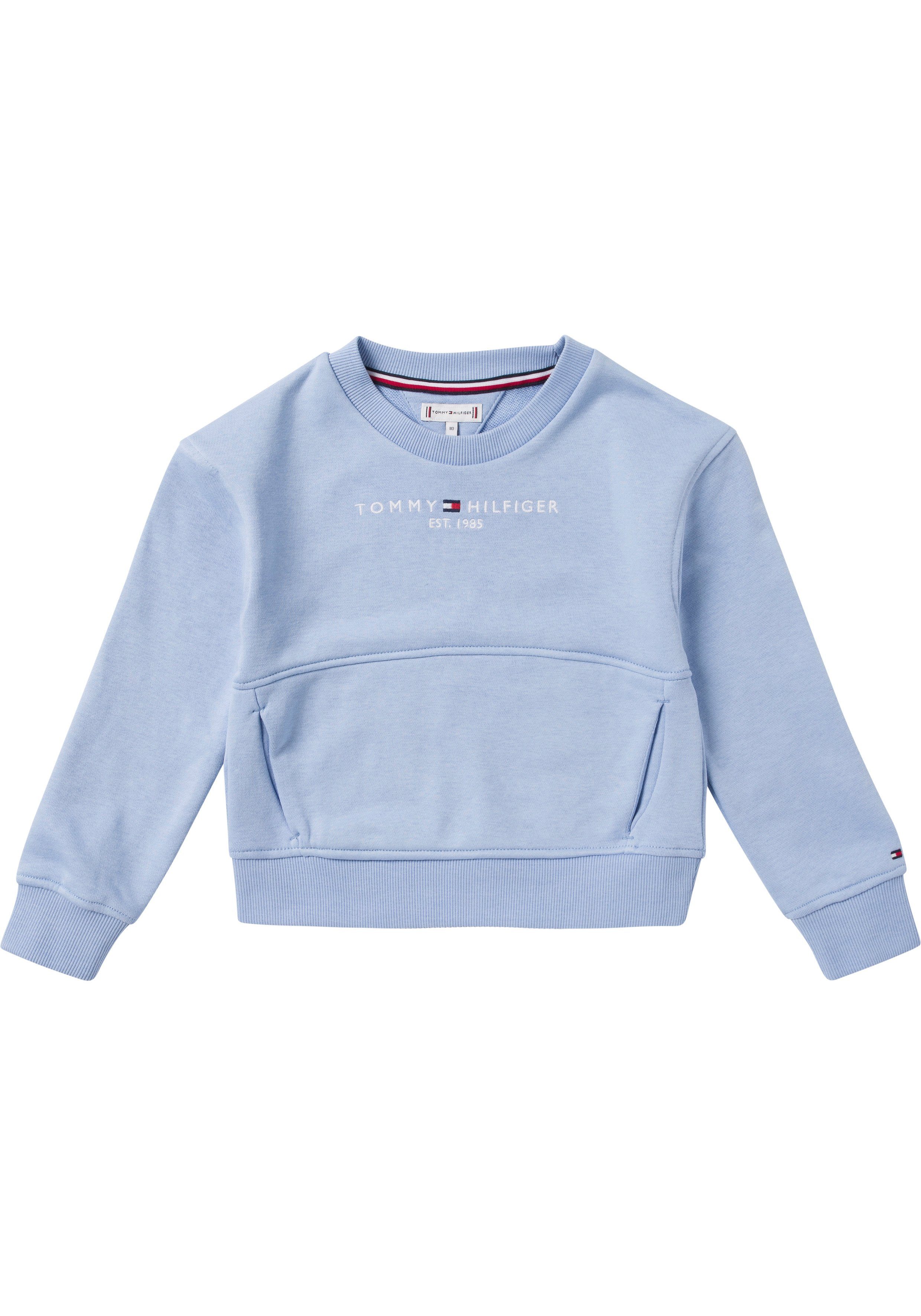 Tommy Hilfiger Sweater ESSENTIAL CNK SWEATSHIRT L/S (1-tlg) mit lässig  integrierter Kängurutasche | Sweatshirts