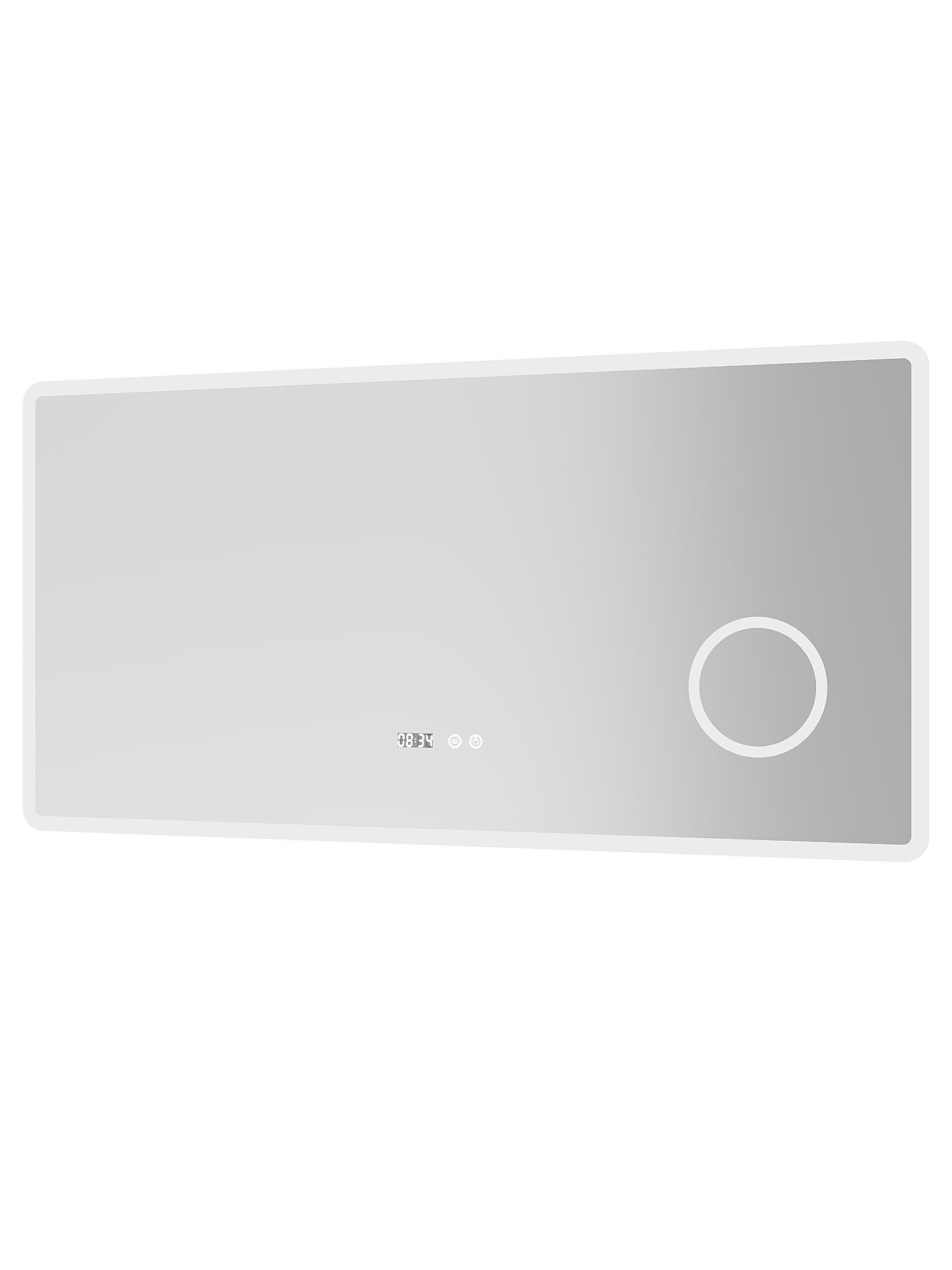 AQUALAVOS Badspiegel Badspiegel mit licht Beleuchtung 100-120 cm Touch Uhr dimmbar Spiegel, mit 3-Fach Vergrößerung Schminkspiegel, Speicherfunktion, Wandschalter