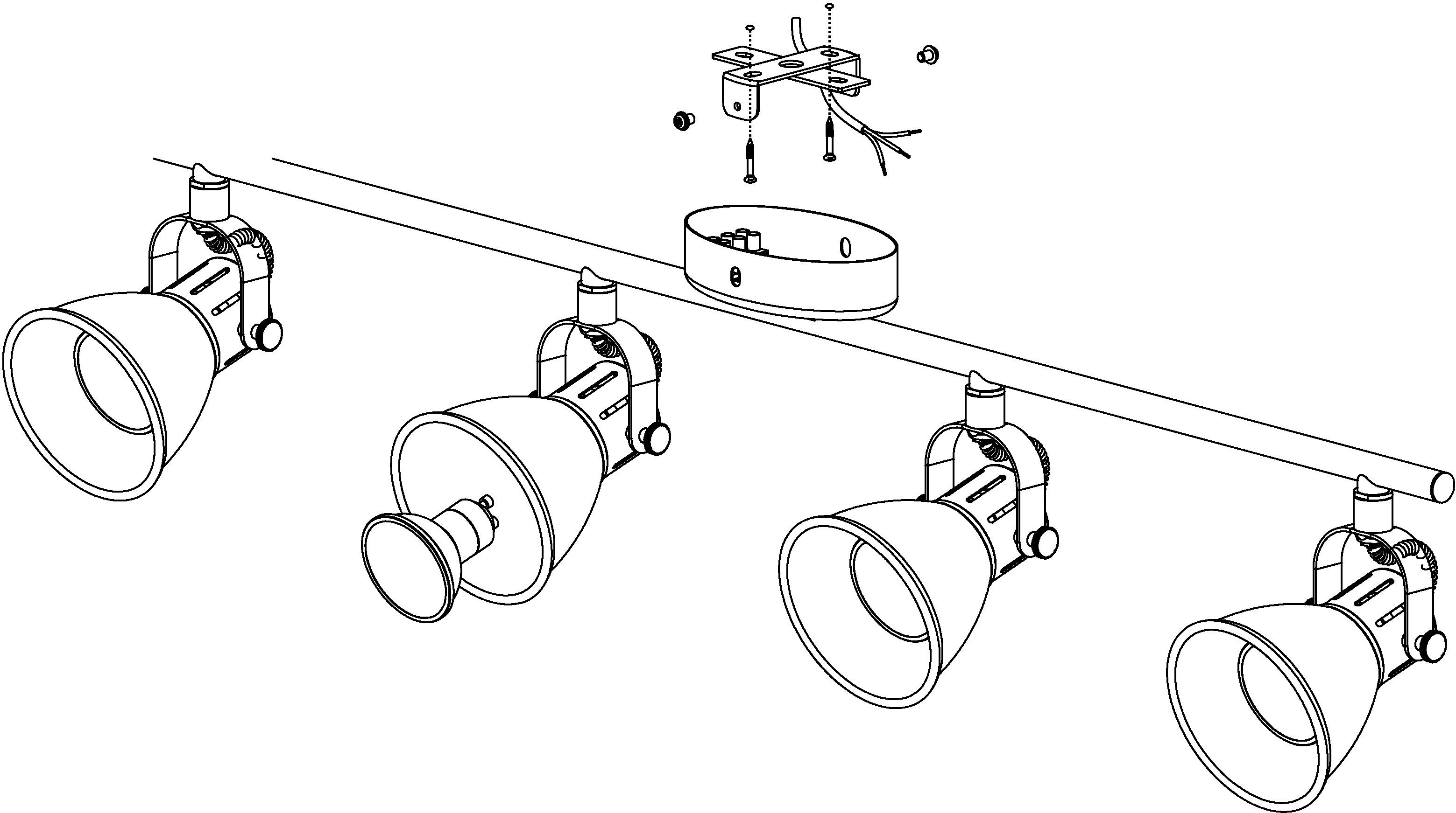 LED Deckenleuchte, LED LED wechselbar, Warmweiß, LED 2, Deckenlampe SERAS EGLO Deckenspots