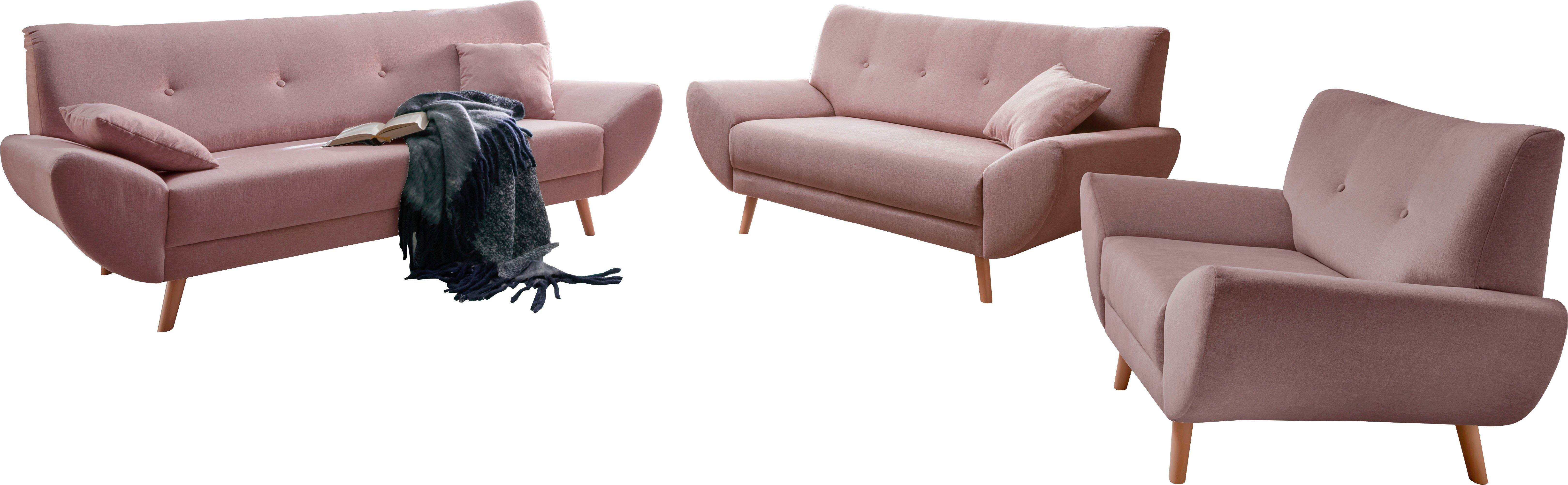Home affaire Polstergarnitur Basta, (3-tlg), Komfortable günstig online kaufen