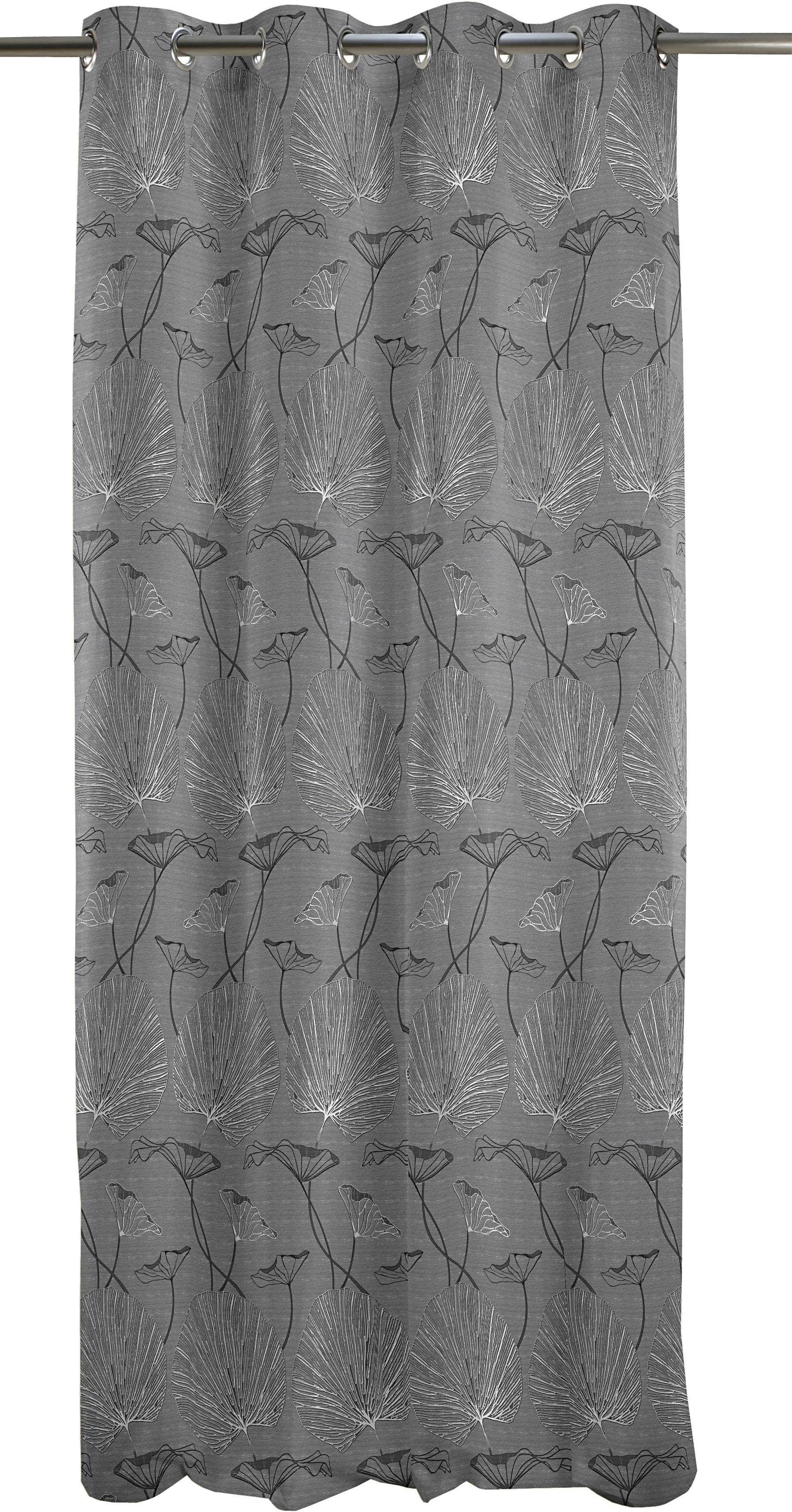 APELT Vorhang Nora 135X245 (1 St), Ösen, blickdicht, Jacquard, HxB: 245x135, Nora, Ösenschal mit Metallösen