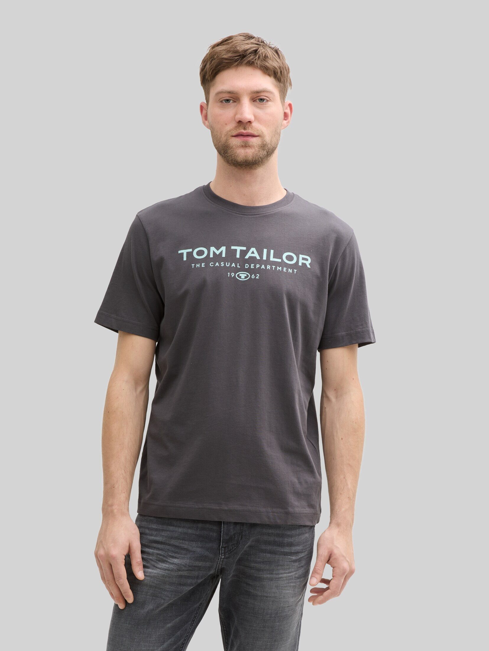 TOM TAILOR T-Shirt T-Shirt (im Einserpack) T-Shirt aus Baumwolle mit Logo-Print