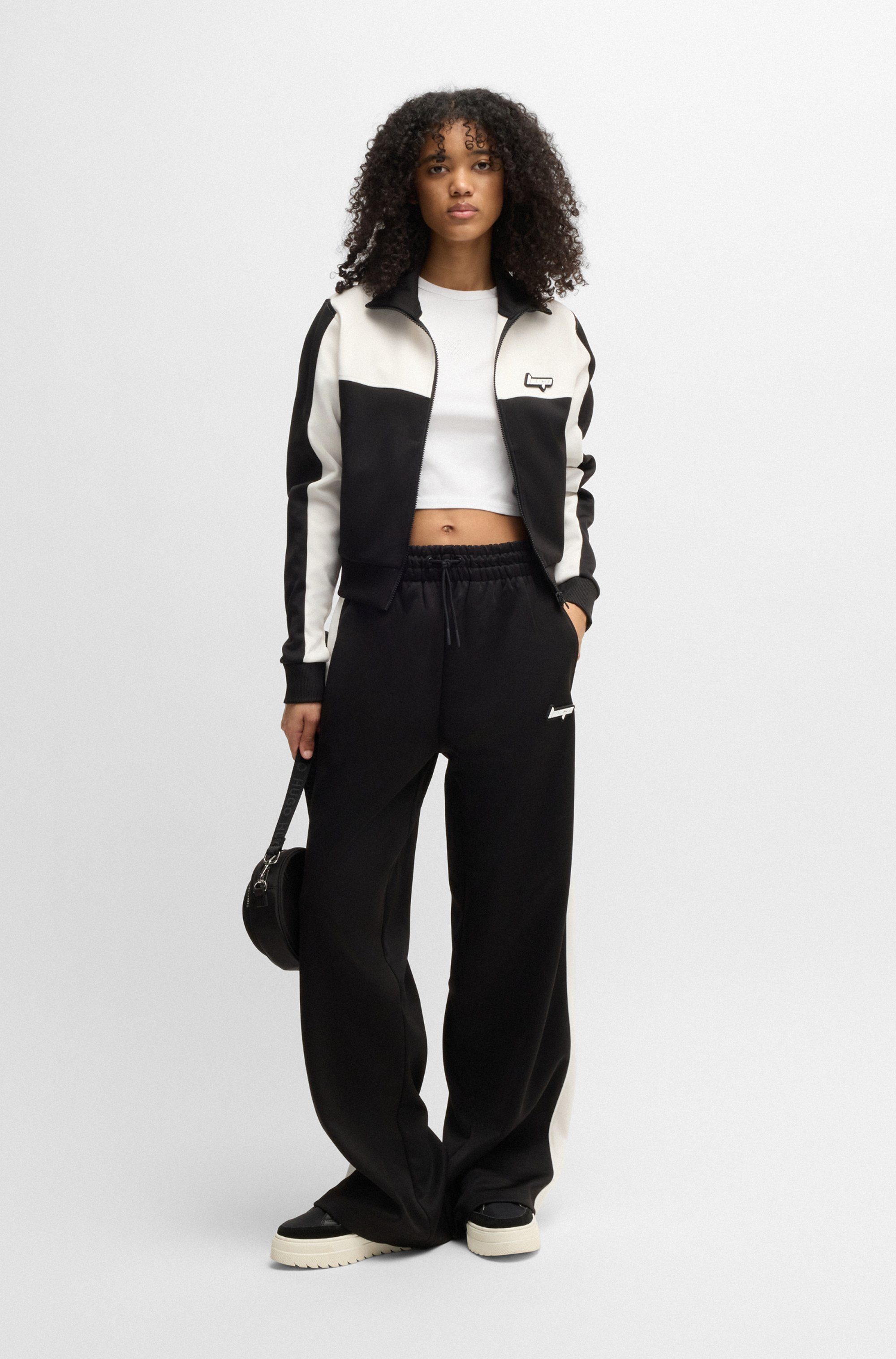 HUGO Blue T-Shirt Dome mit Logo Straß Glitzer Design