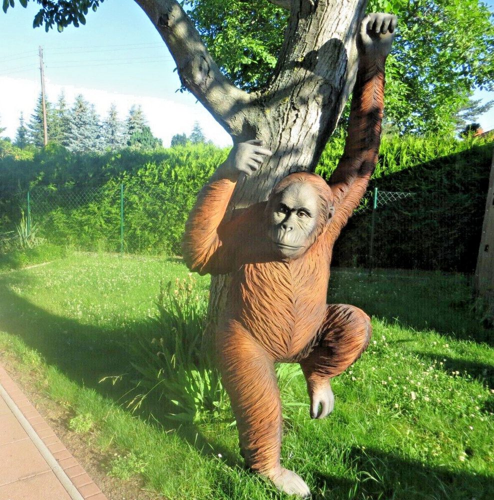 Gartenfigur XXL Premium Orang Utan 250cm hoch lebensgross Gorilla Garten Deko